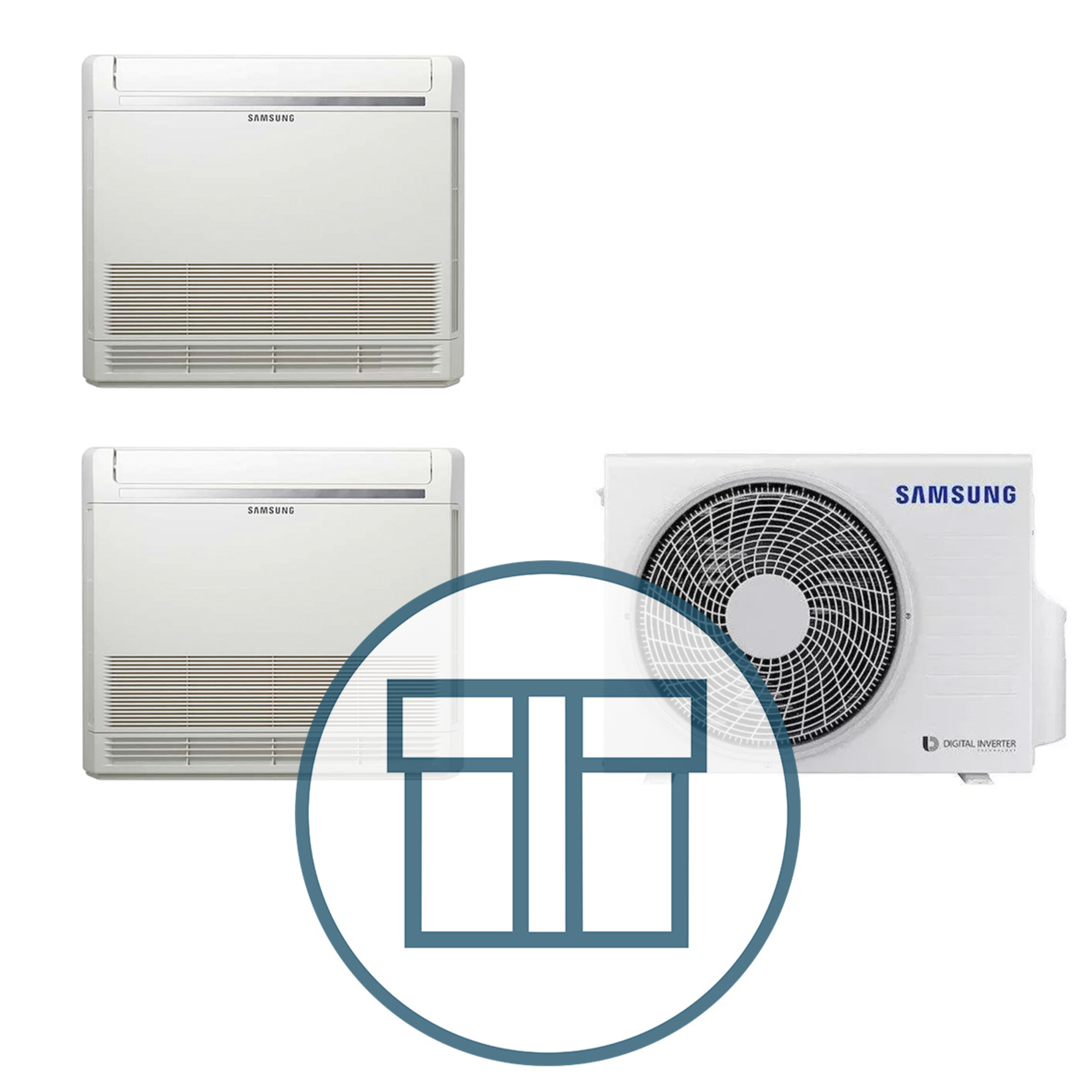 Systempakke luft-luft, Multisplitt 050 med FJM 026 gulvmodell