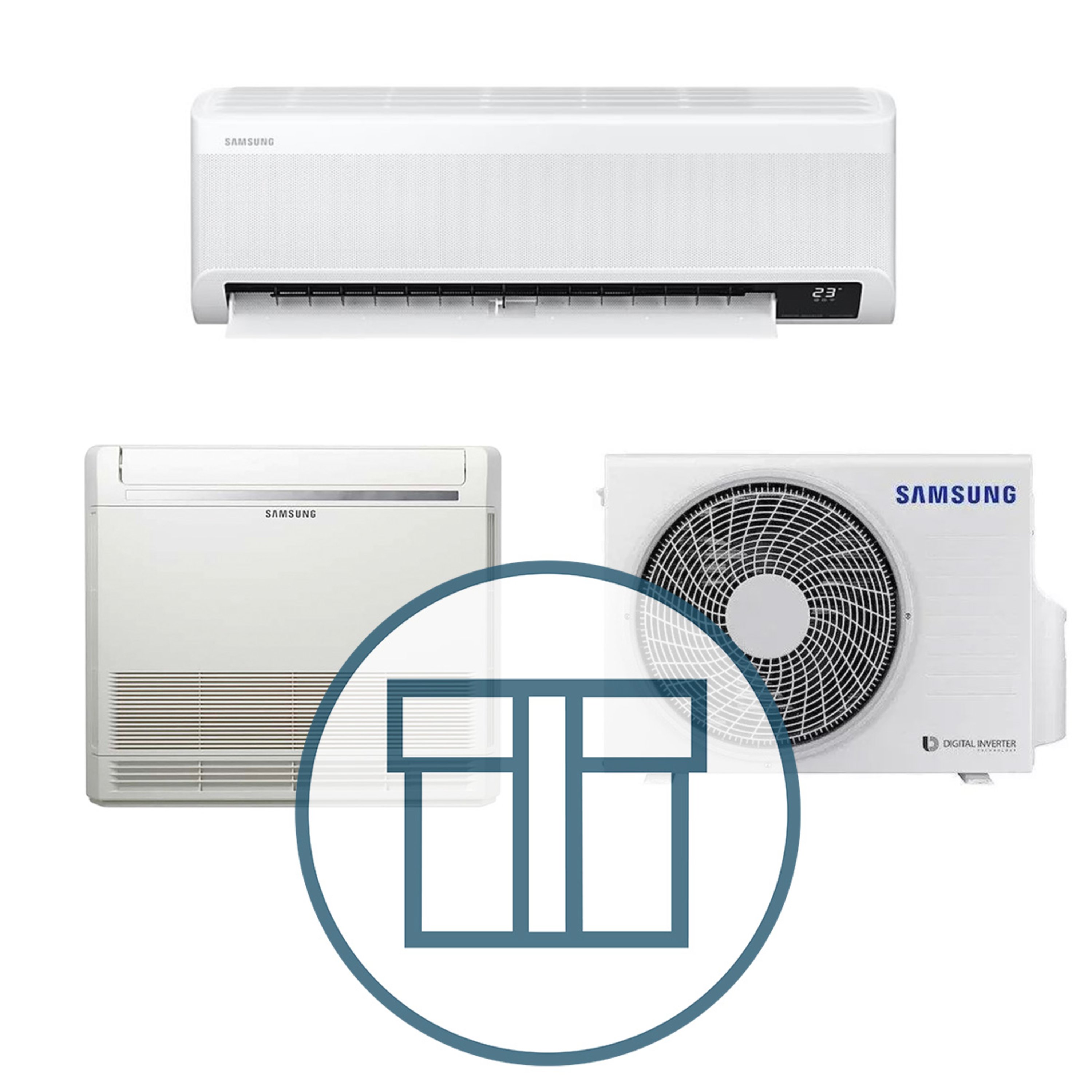 Systempakke luft-luft, Multisplitt 050 med FJM 026 gulvmodell + RAC 12 Wind Free Avant