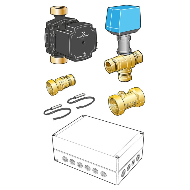 PCS 44 for væske-vann varmepumpe med energibrønn, frikjølingssett