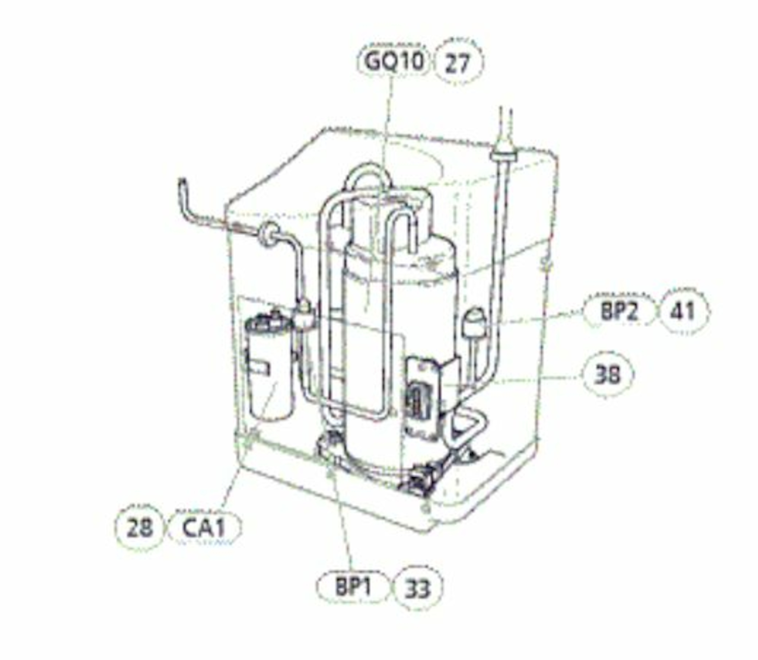 F470 R, 3~ 230 V, avtrekksvarmepumpe m/bereder og 0-9 kW el.kolbe