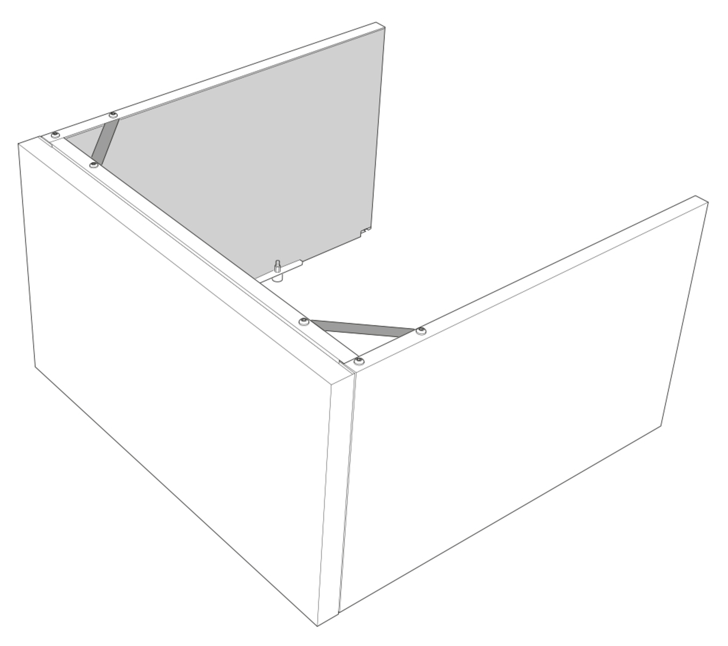 TOC 500 overskapsdeksel for avtrekksvarmepumpe F370/F470/F750, høyde 245 mm