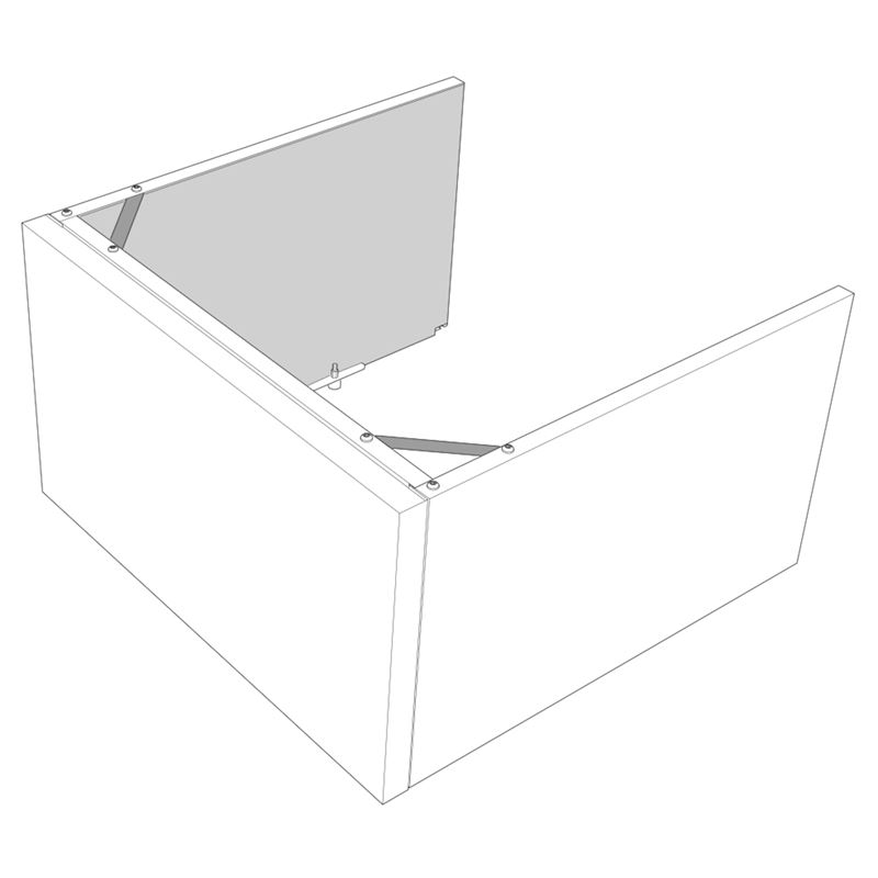 TOC 500 overskapsdeksel for avtrekksvarmepumpe F370/F470/F750, h&#248;yde 245 mm