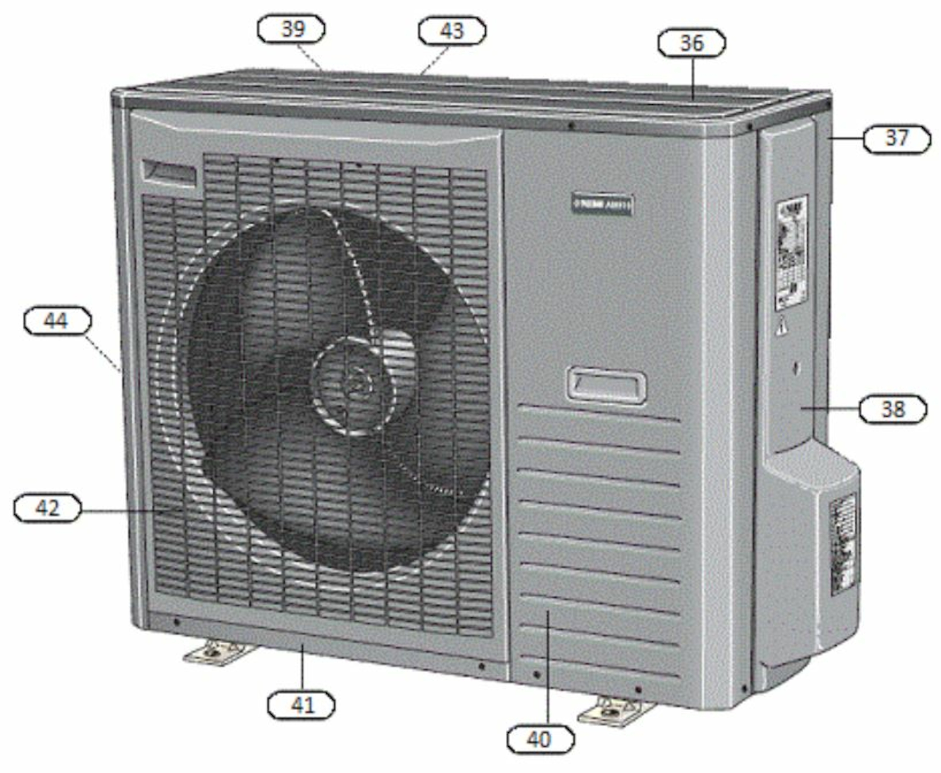 AMS 10-8 Inverter, 1~ 230 V, luft-vann splitt varmepumpe utedel