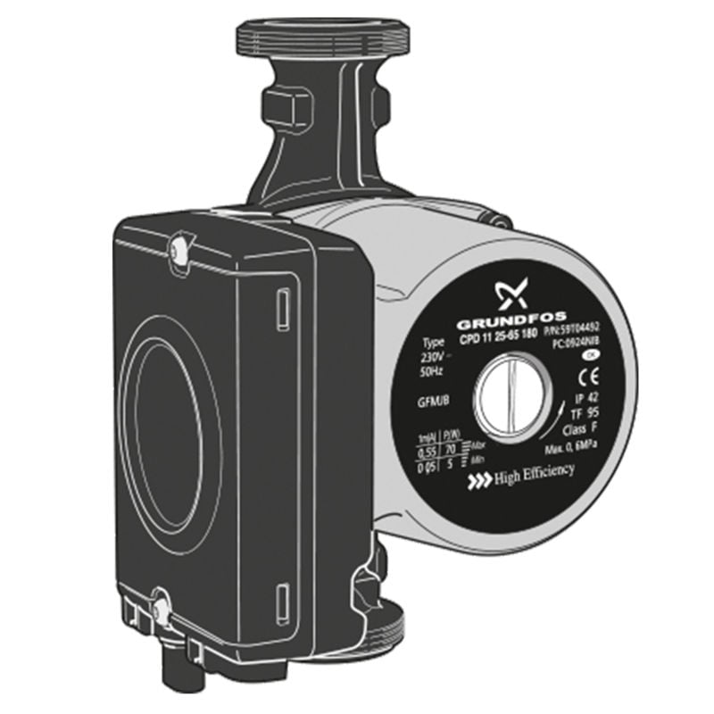 CPD 11-25/65 sirkulasjonspumpe for F2040-6/-8/-12, F2050-6/-10/-12, F2120-8/-12 og S2125-8/-12