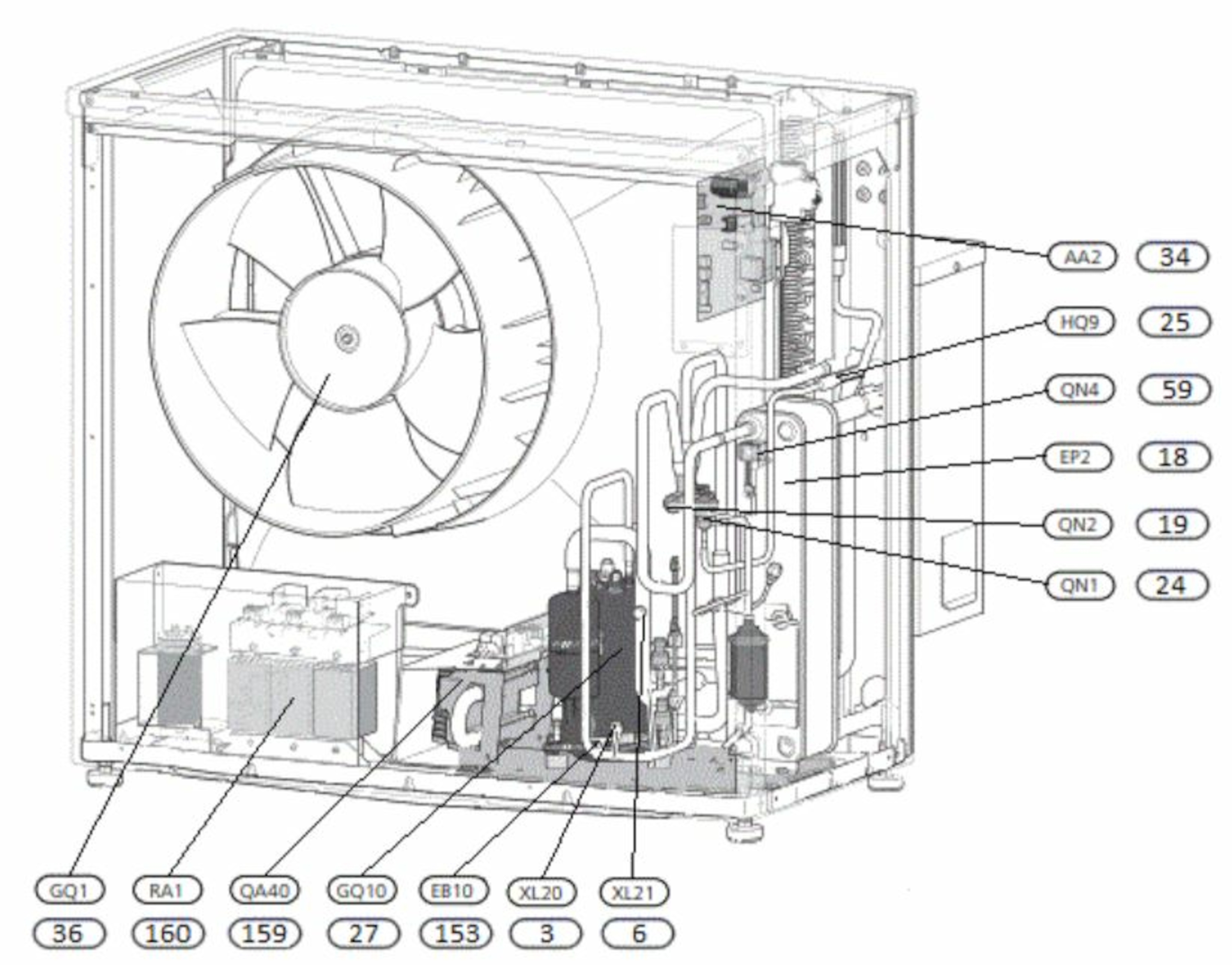 S2125-8 Inverter, 1~ 230 V luft-vann monoblokk varmepumpe