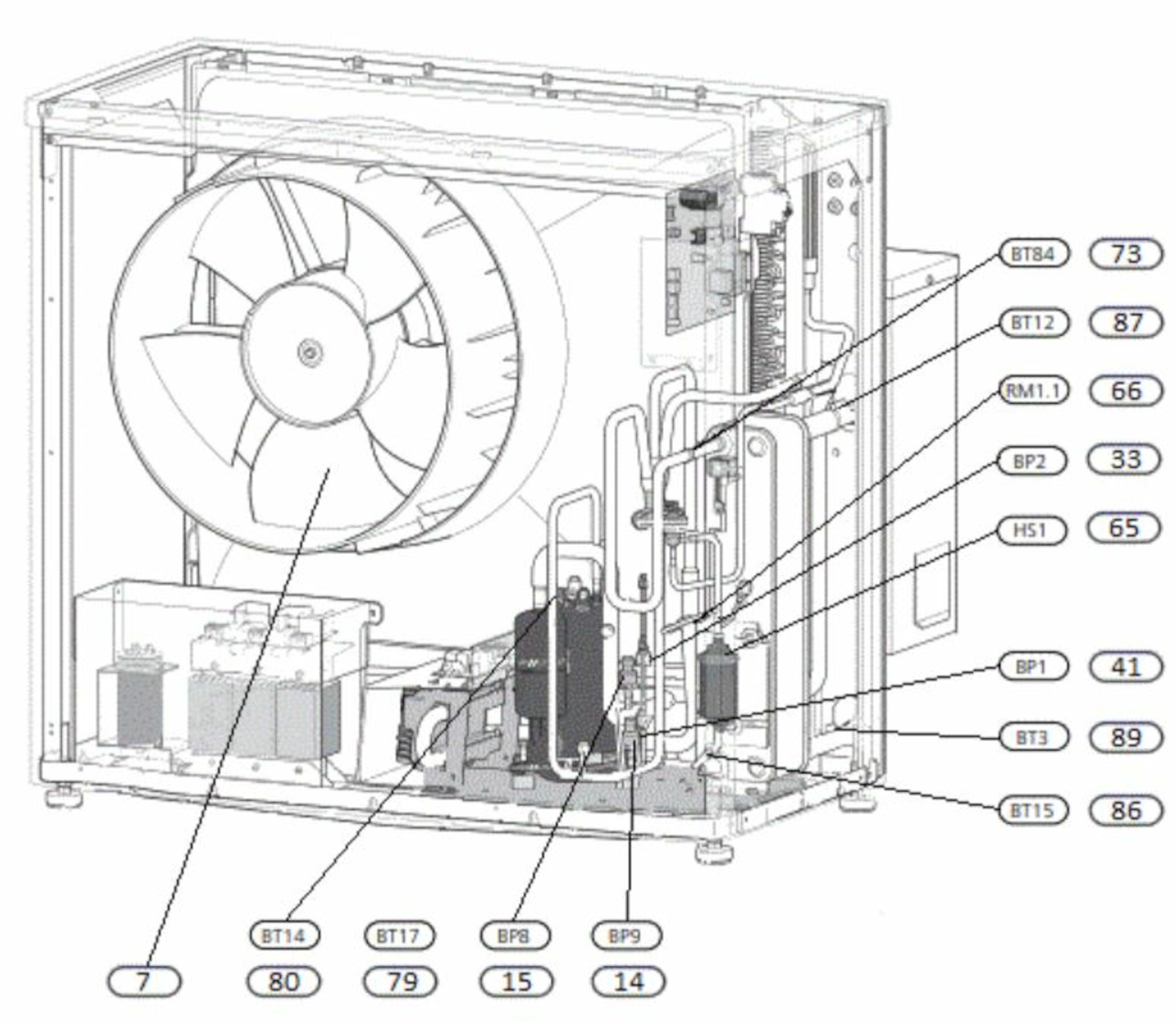 S2125-8 Inverter, 1~ 230 V luft-vann monoblokk varmepumpe