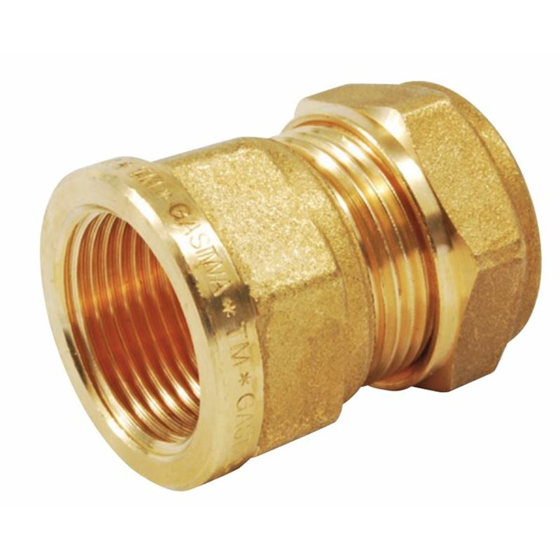 22 mm klemringskobling x 1/2&quot; innv. gjenger, tippunion i messing