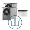 2 stk. S2125-20 Inverter med SMO S40, 1~ 230 V systempakke luft-vann varmepumpe
