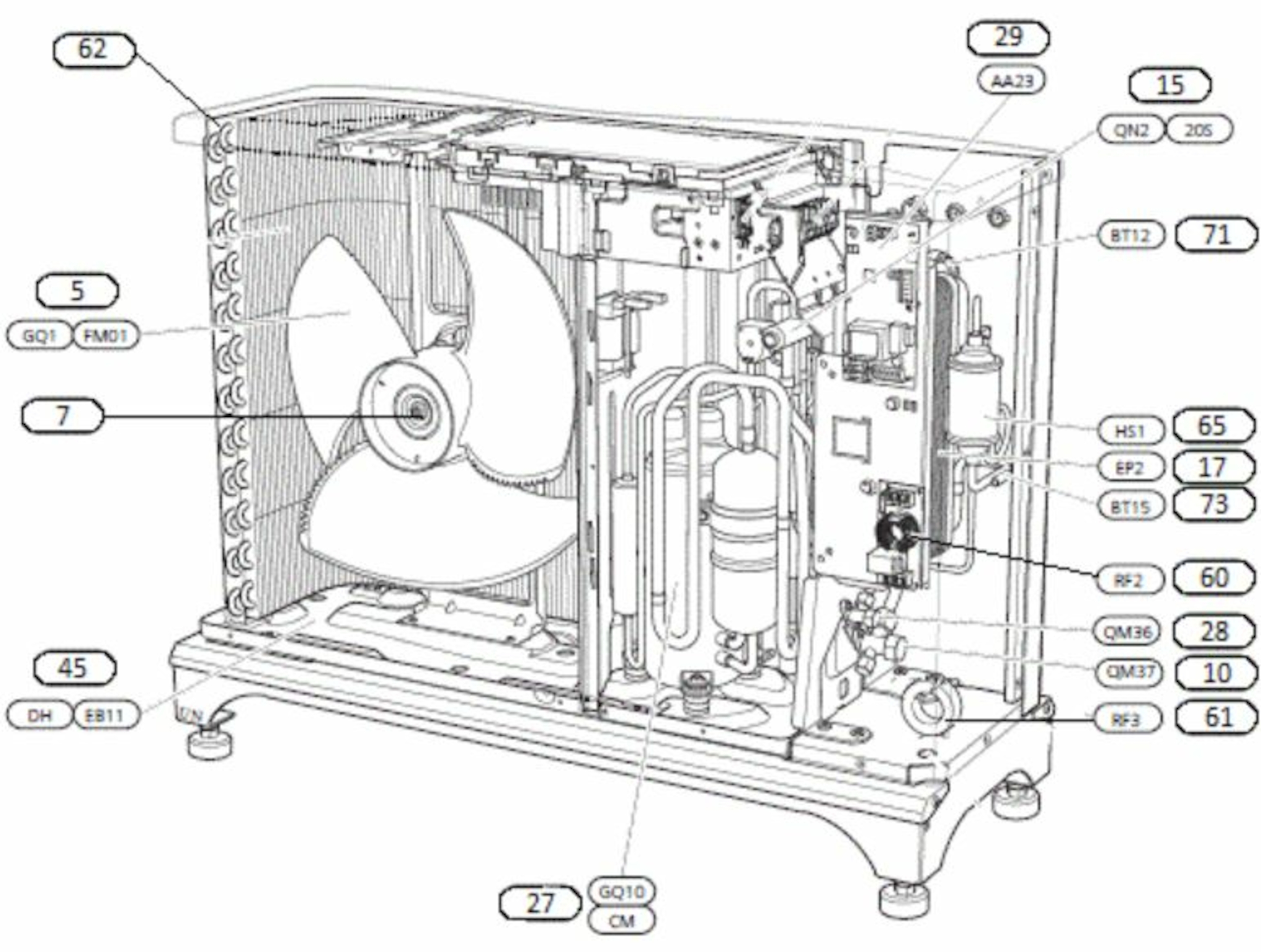 F2040-6 Inverter, 1~ 230 V luft-vann monoblokk varmepumpe