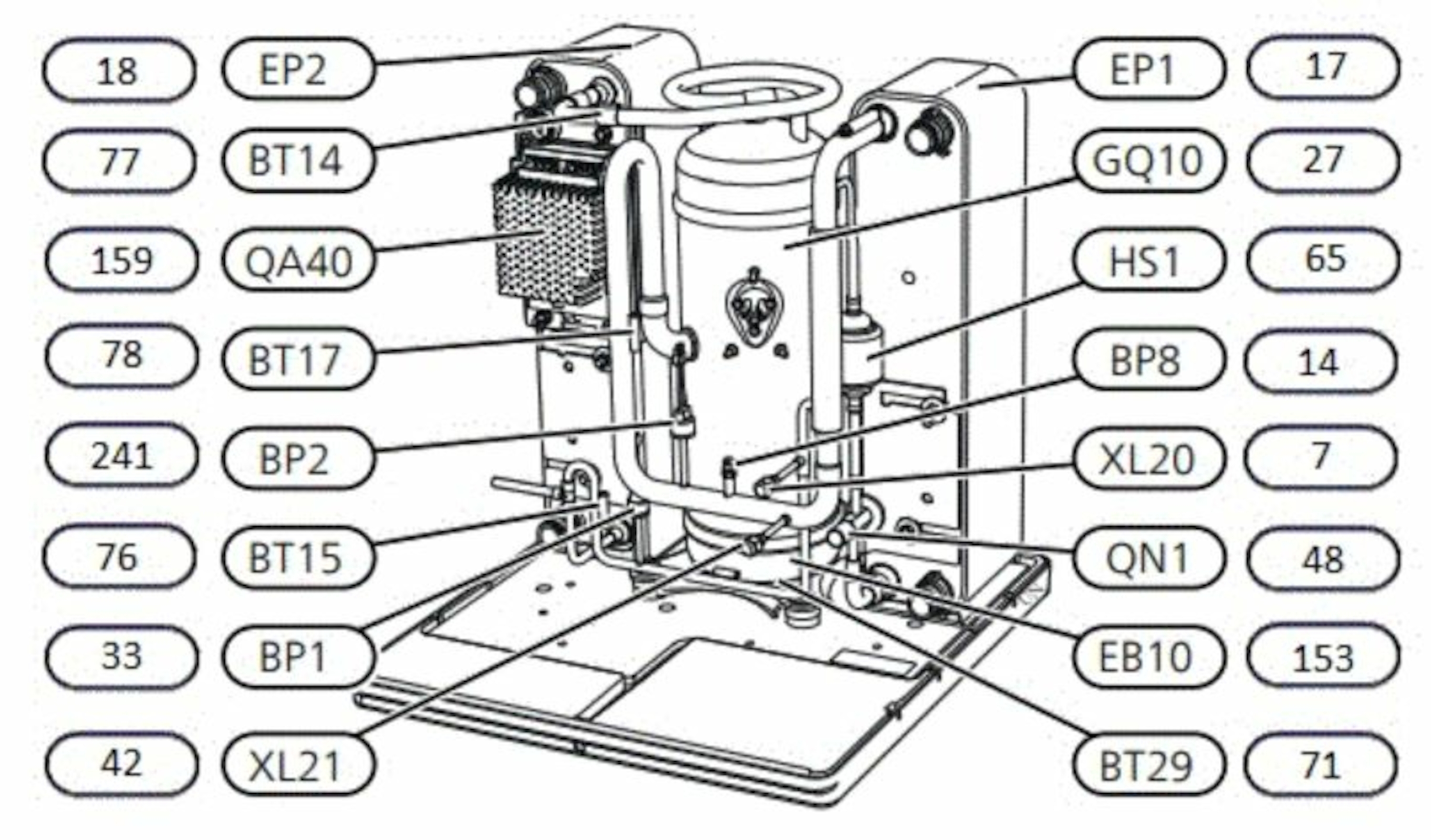 F1355-28 Inverter, 3~ 400 V v&#230;ske-vann varmepumpe