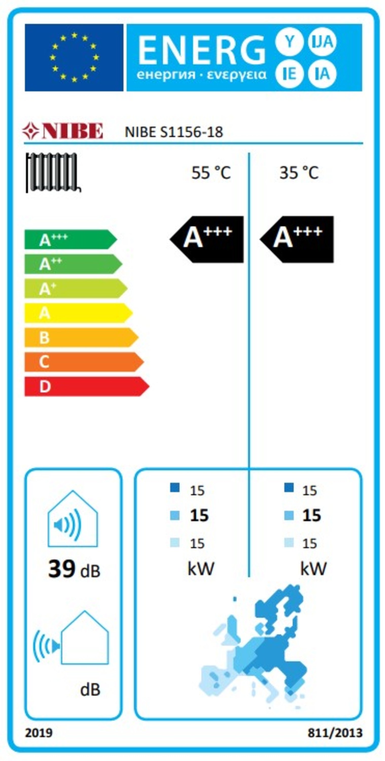 R523421 Nibe S1156 18 Energietikett