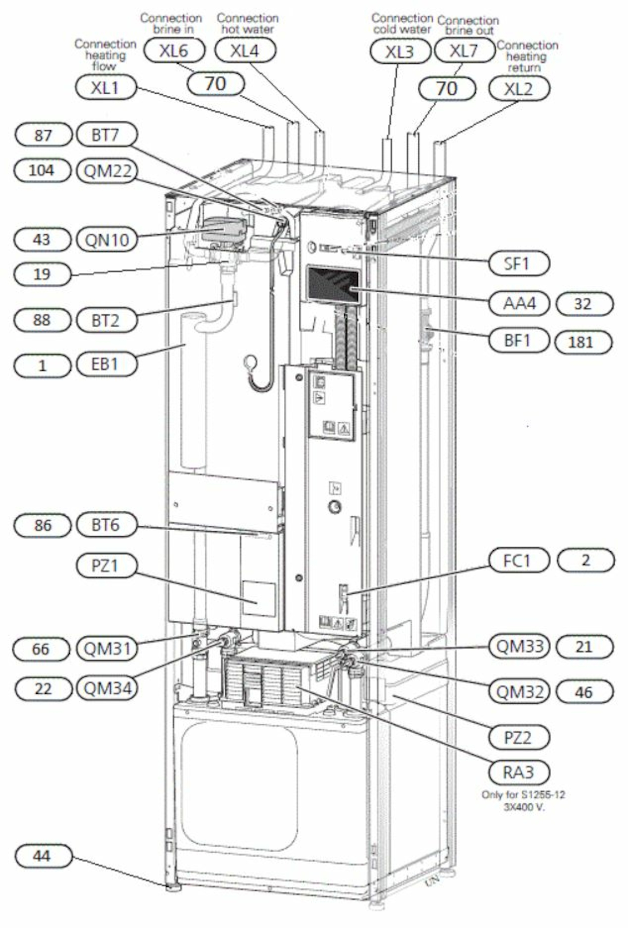 S1255-6 R EM Inverter, 3~ 230 V, v&#230;ske-vann varmepumpe