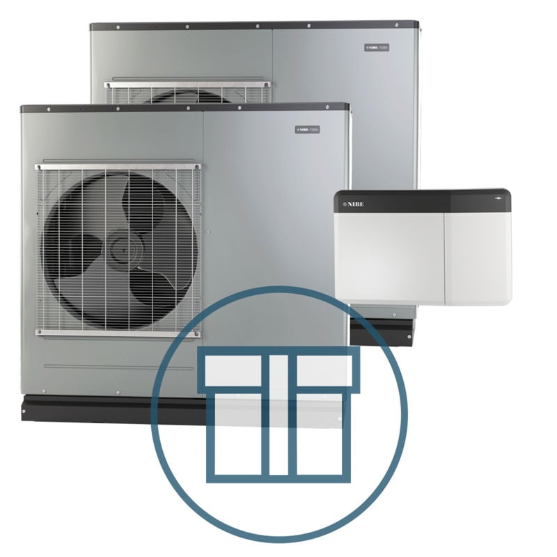 F2050-16 Inverter master/slave med SMO S40, 1~ 230 V systempakke luft-vann varmepumpe