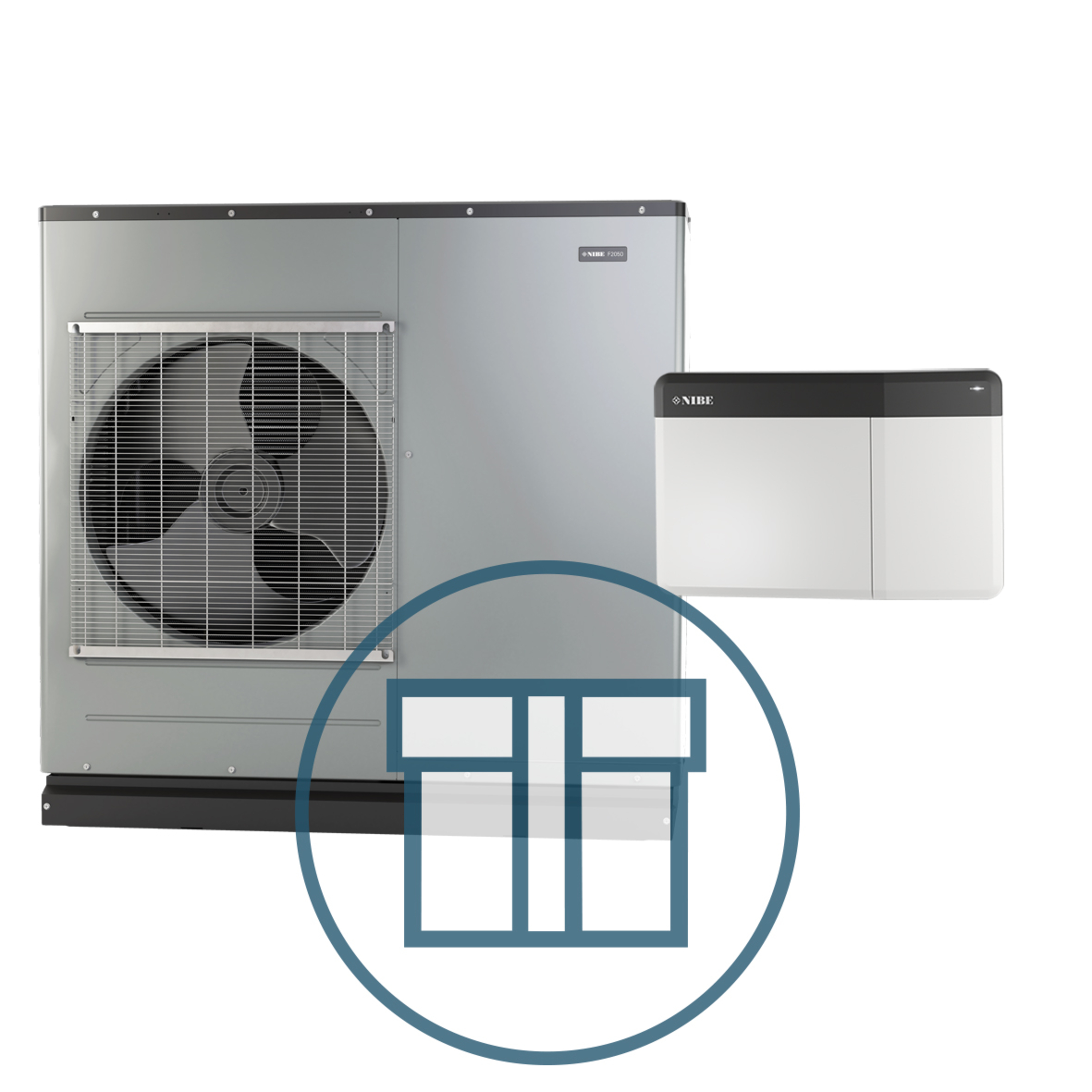 F2050-12 Inverter med SMO S40, 1~ 230 V systempakke luft-vann varmepumpe