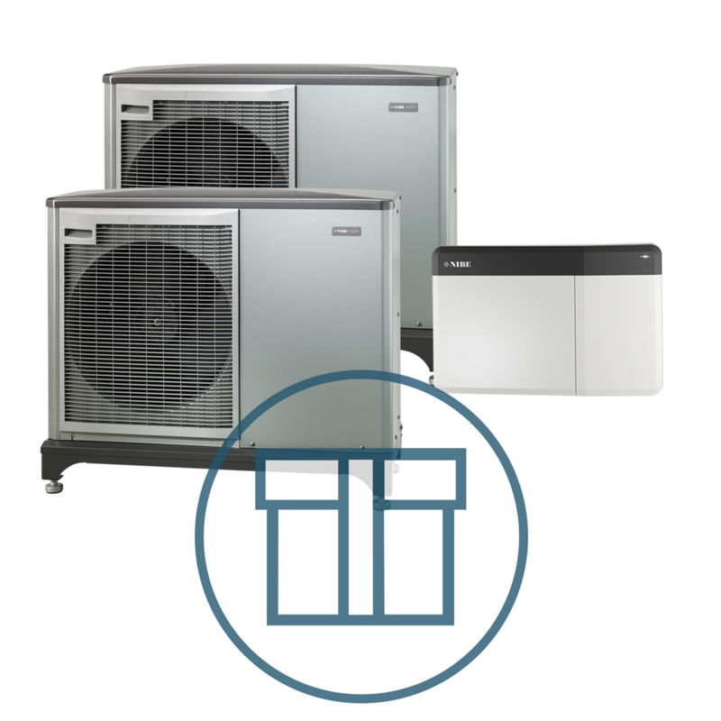 F2050-10 Inverter master-slave med SMO S40, 1~ 230 V systempakke luft-vann varmepumpe