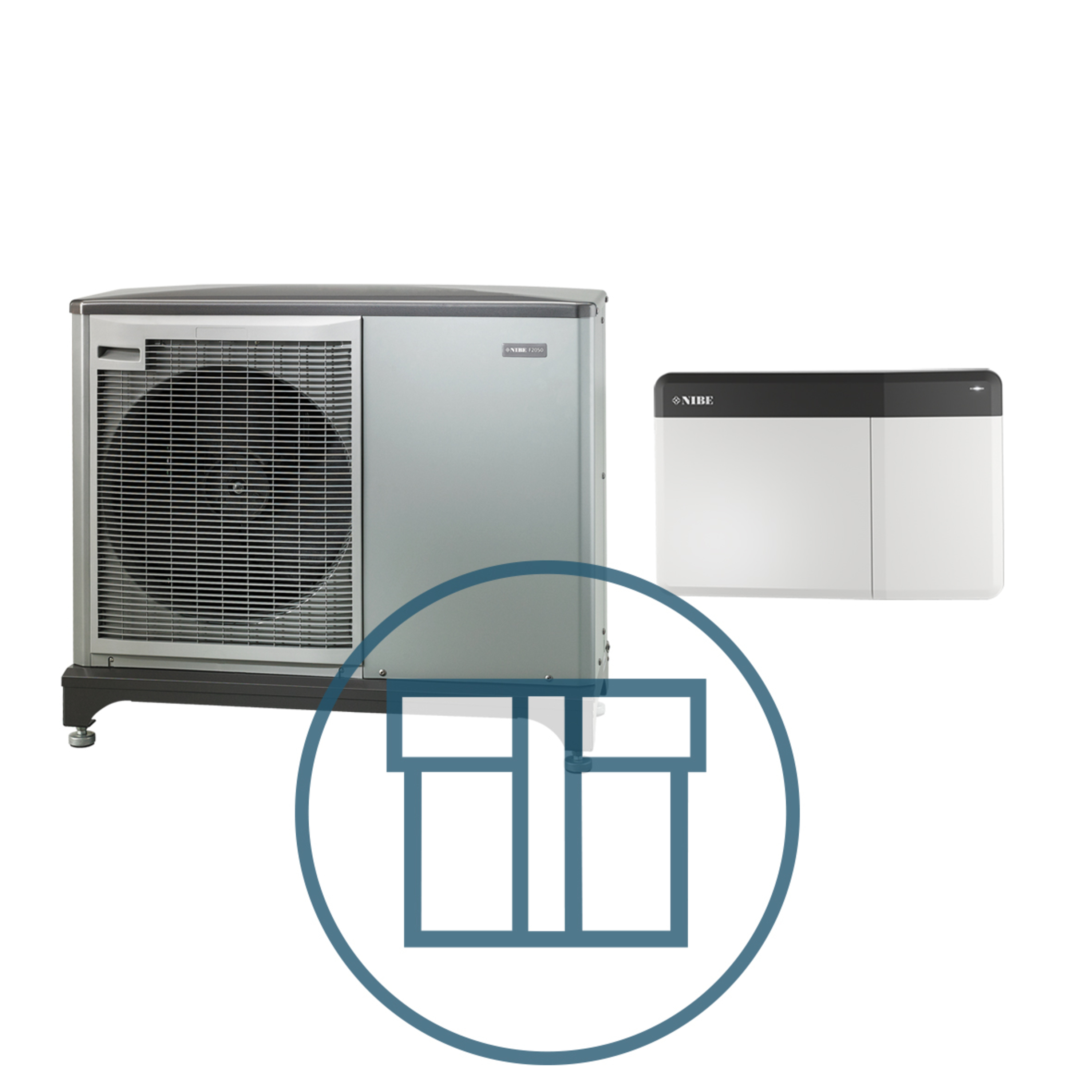 F2050-10 Inverter med SMO S40, 1~ 230 V systempakke luft-vann varmepumpe