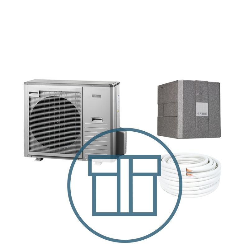 AMS 20-10 Inverter med HBS 20-10 for VVM S320, splitt systempakke luft-vann varmepumpe med R32