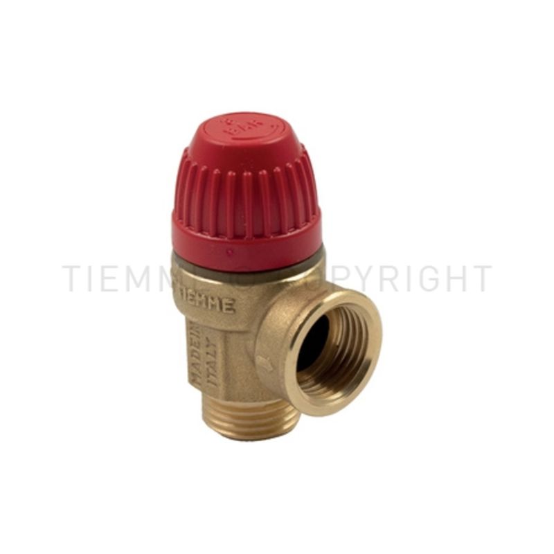 Sikkerhetsventil 1/2" x 1/2" innv./ utv. gjenger, 3 bar