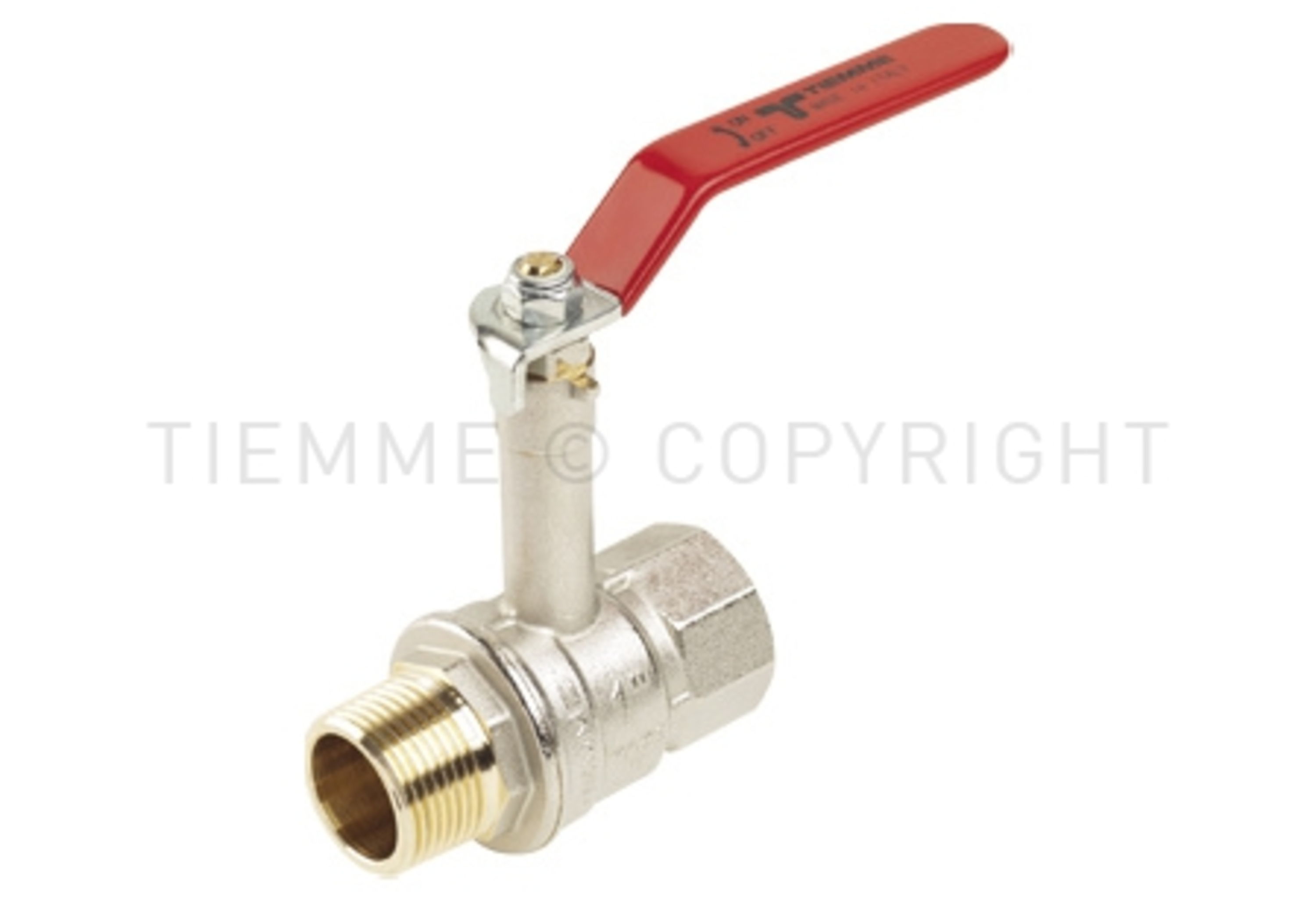 Kuleventil med høy hals og hendel, 1" ISO7  utv./innv. gjenger