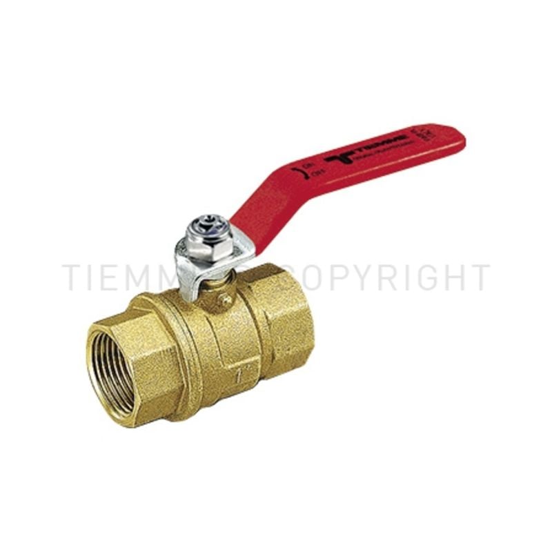 Kuleventil med hendel i avsinkn.best. messing, til tappevann, 1'' innv. gjenger, CW602N