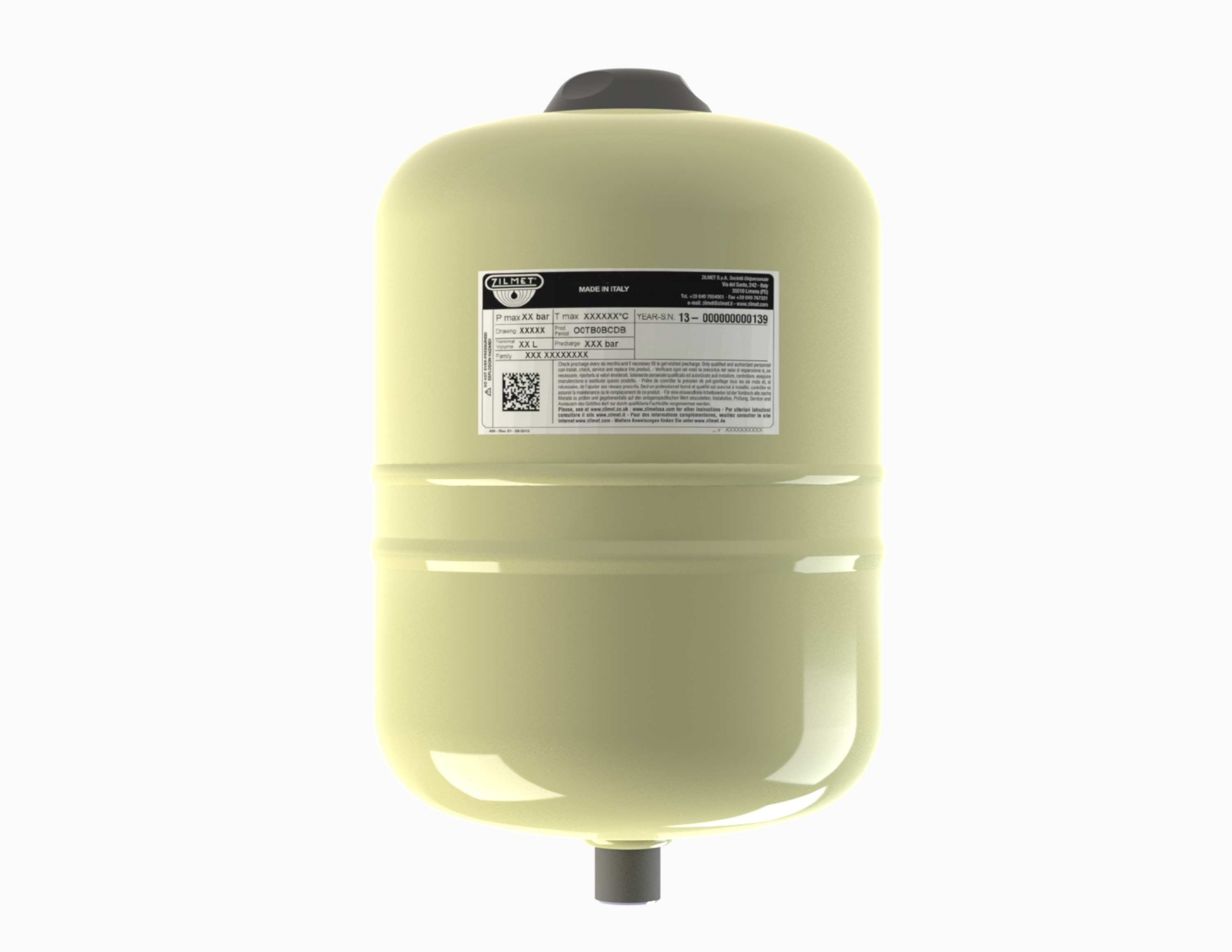 8 liter ekspansjonskar for tappevann, 10 bar, fast membran