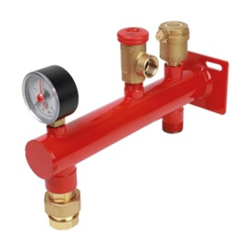 Veggbrakett m/sikkerhetskomb. for kar opp til 25 liter, 0-4 bar