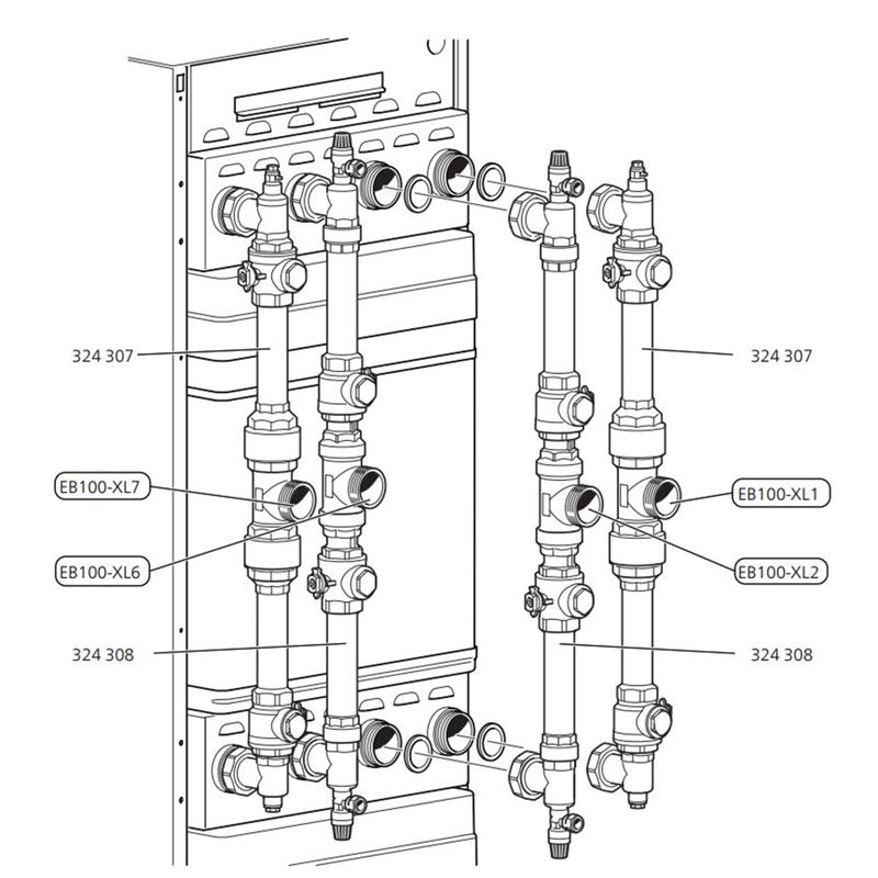 FMS 40 montasjesett for sammenkobling av komprossormodulene i NIBE F1345/F1355