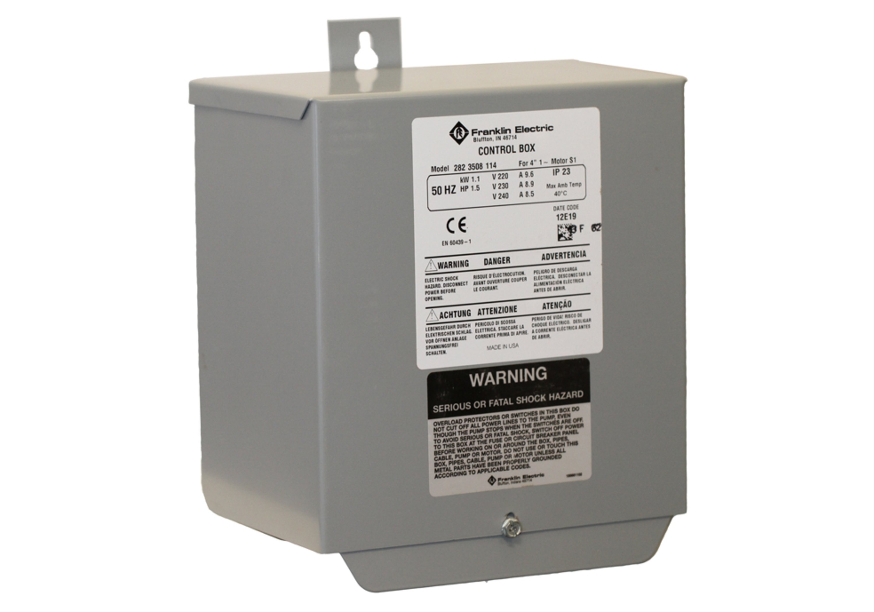 Startboks for Franklin 1~ 230 V 0,75 kW