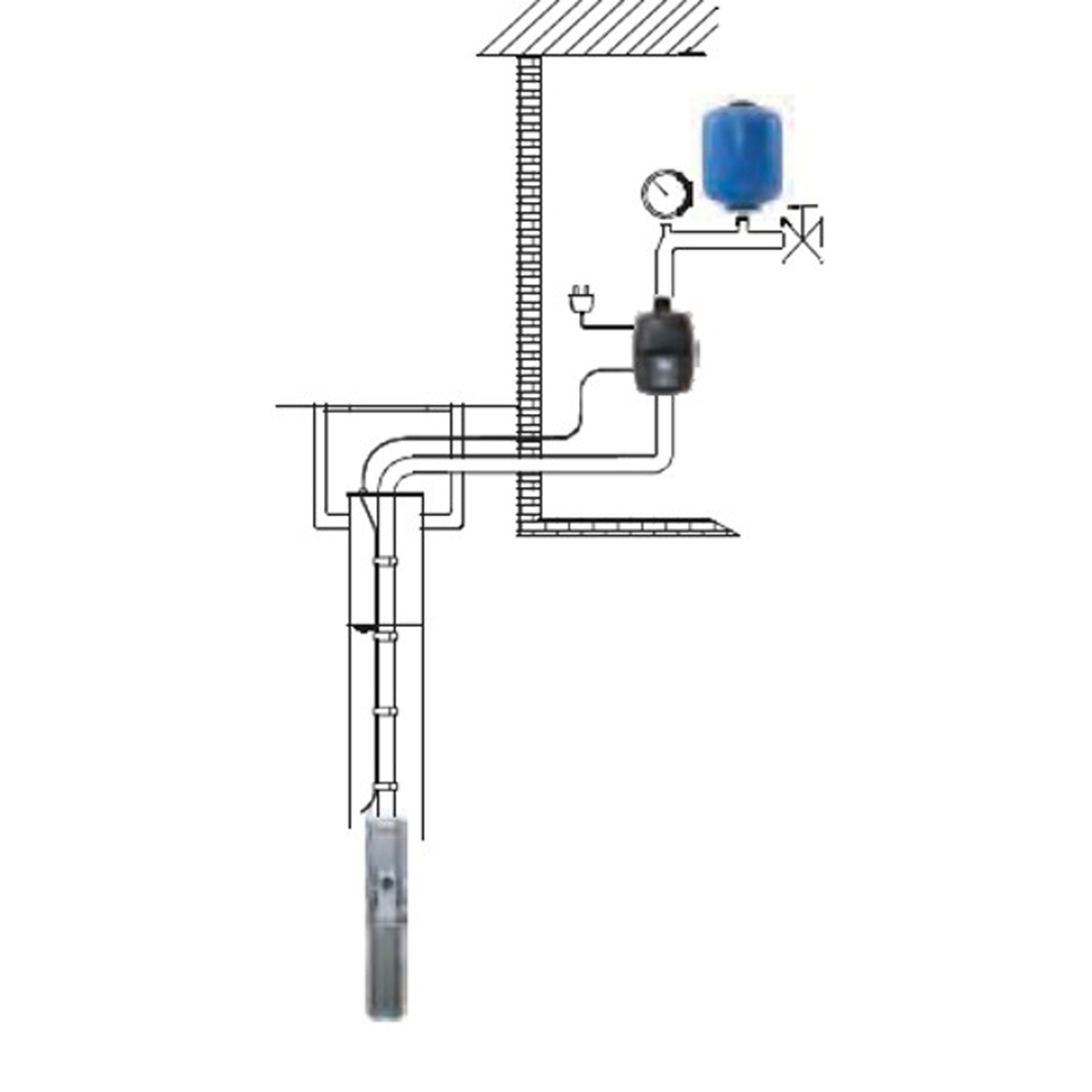4" senkepumpe, konstanttrykk, CP 2-60, 1~ 230 V, 1,1 kW