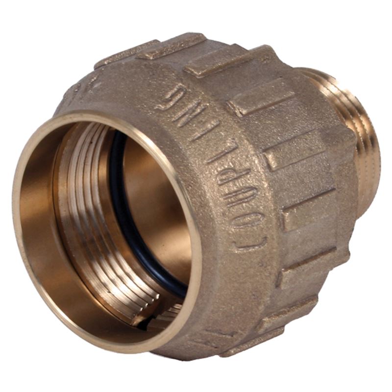 Tippunion i messing - PE 40 x 1 1/4&quot; utv. gjenger