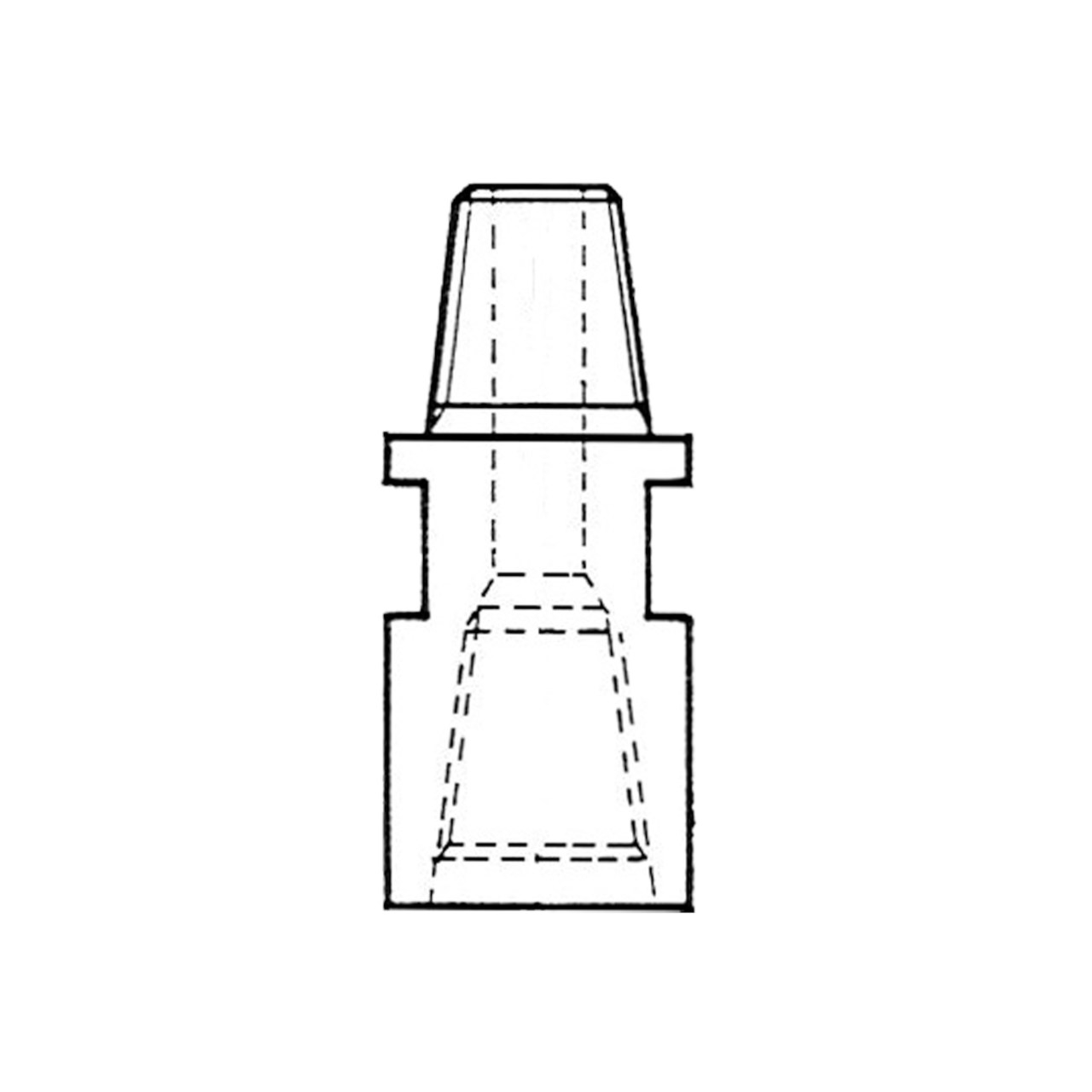 Overgang, 3 1/2" Box / 65 mm rund m/ splint