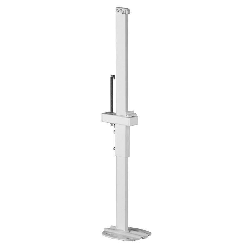 Delbar gulvbrakett for rågulv, H: 300 - 500 mm, innfelt br.rør 30 x 10 mm, hvit