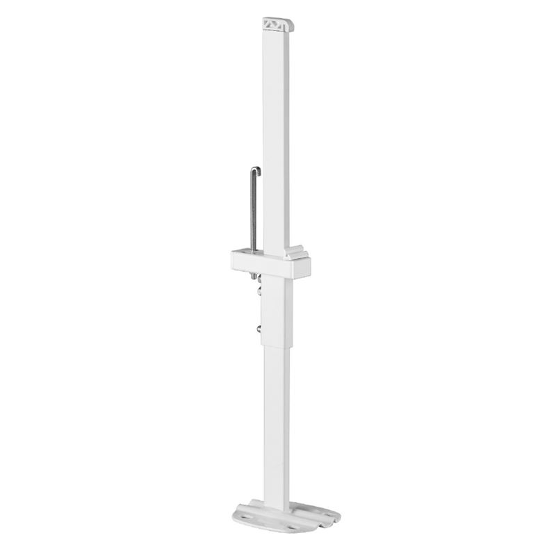 Delbar gulvbrakett for ferdiggulv, H: 300 - 500 mm, innfelt br.r&#248;r 30 x 10 mm, hvit