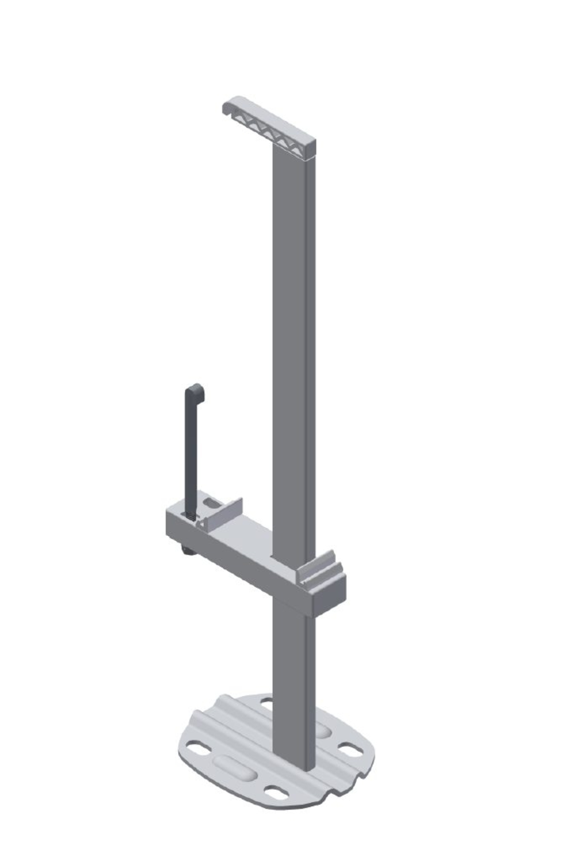 Gulvbrakett for Vplus 22 og 33, ferdiggulv, H: 300 - 500 mm, innfelt br.rør 30 x 10 mm, hvit, singel