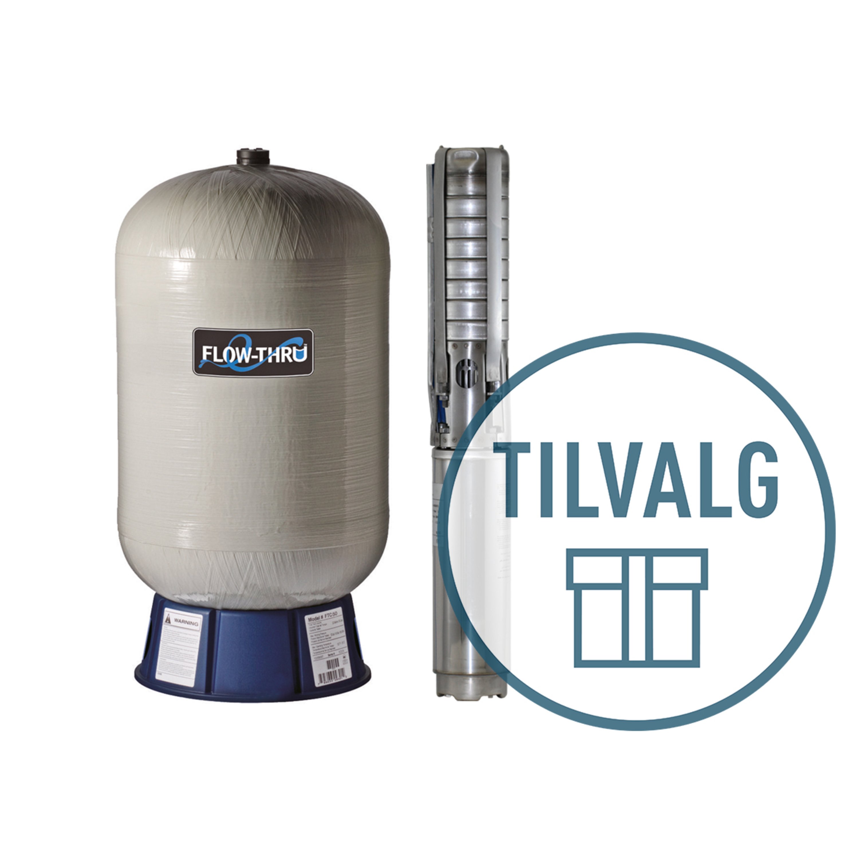 Tilvalgspakke for 4" senkepumpe, for monteringsdybde inntil 70 m