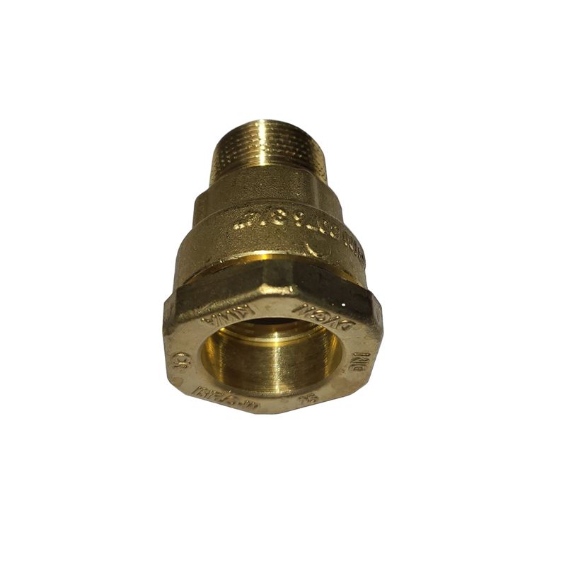 Tippunion i messing - 25 mm x 3/4&quot; utv. gjenger