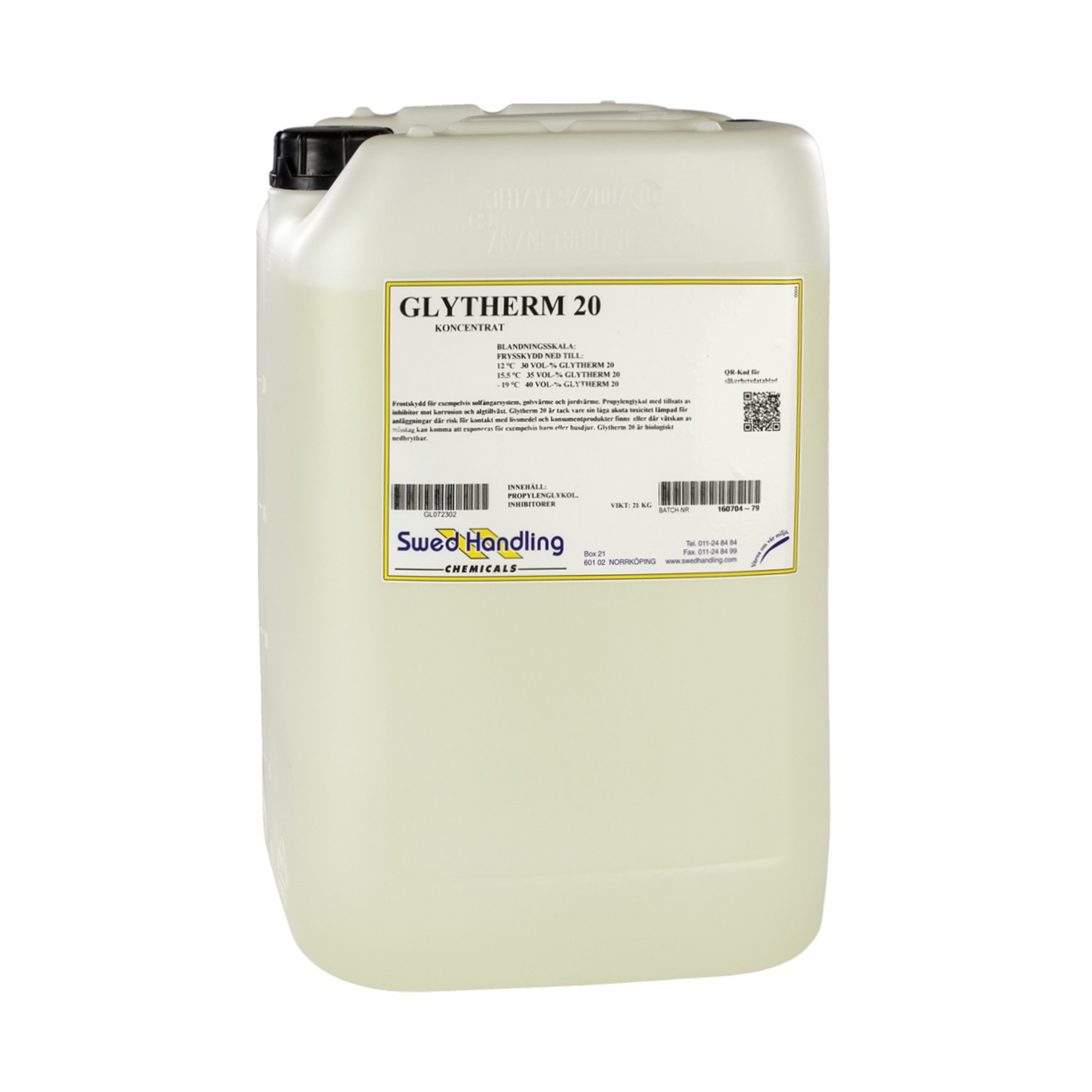 Glytherm 20 propylenglykol, inhibitert, 20 liter kanne