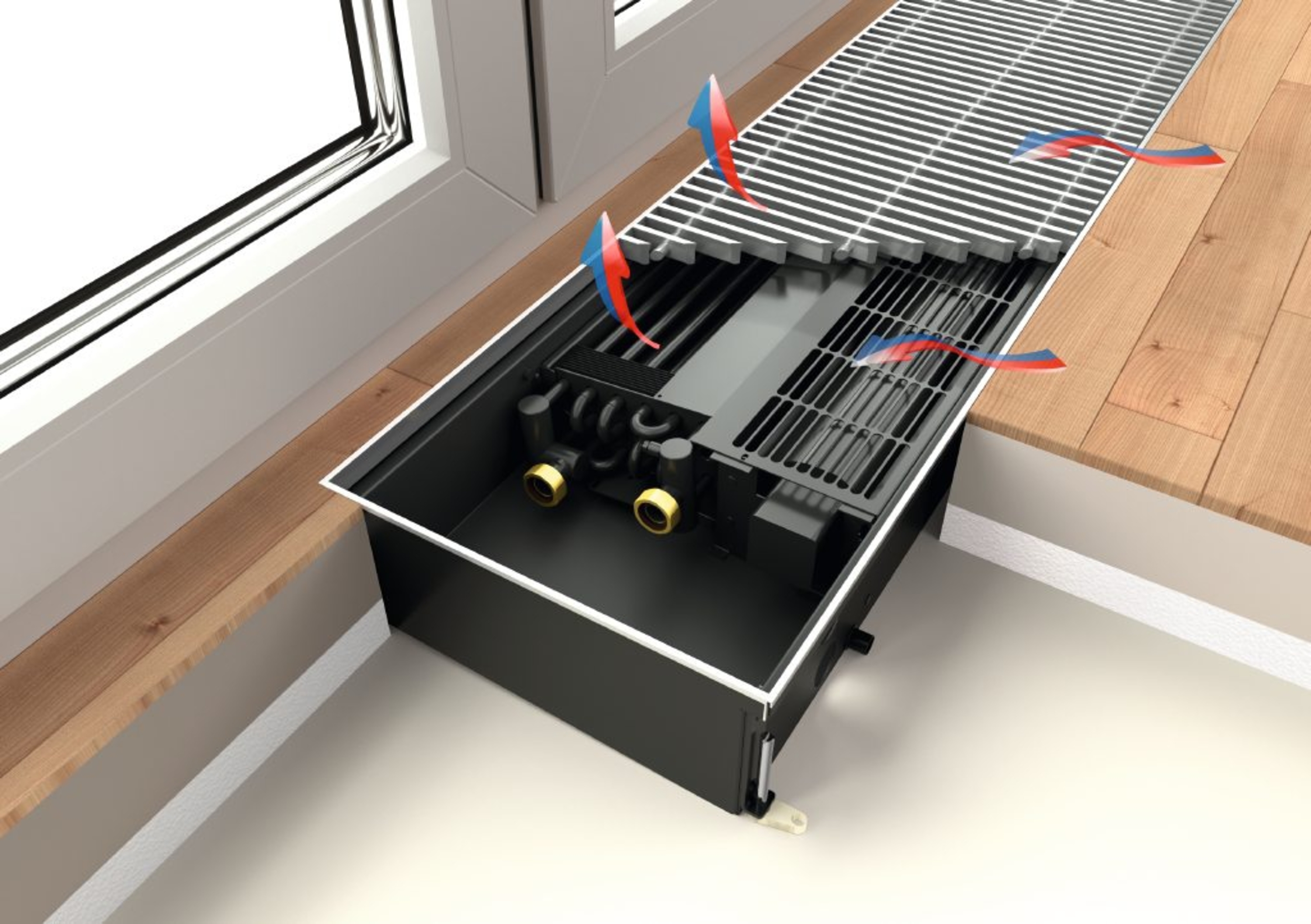 Ascotherm eco konvektor med vifte for nedfelling