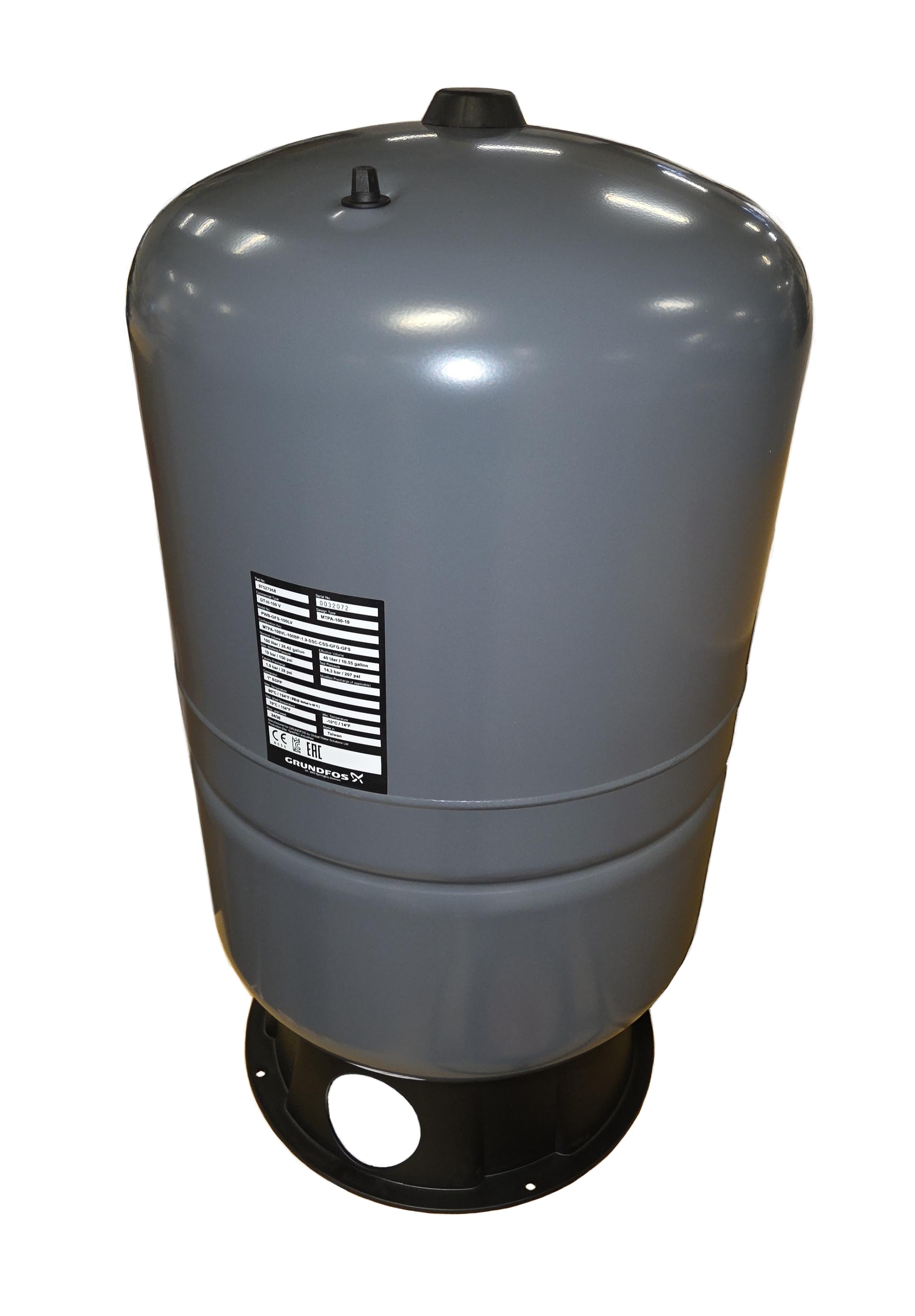 Hydropress 100 liter stående tank