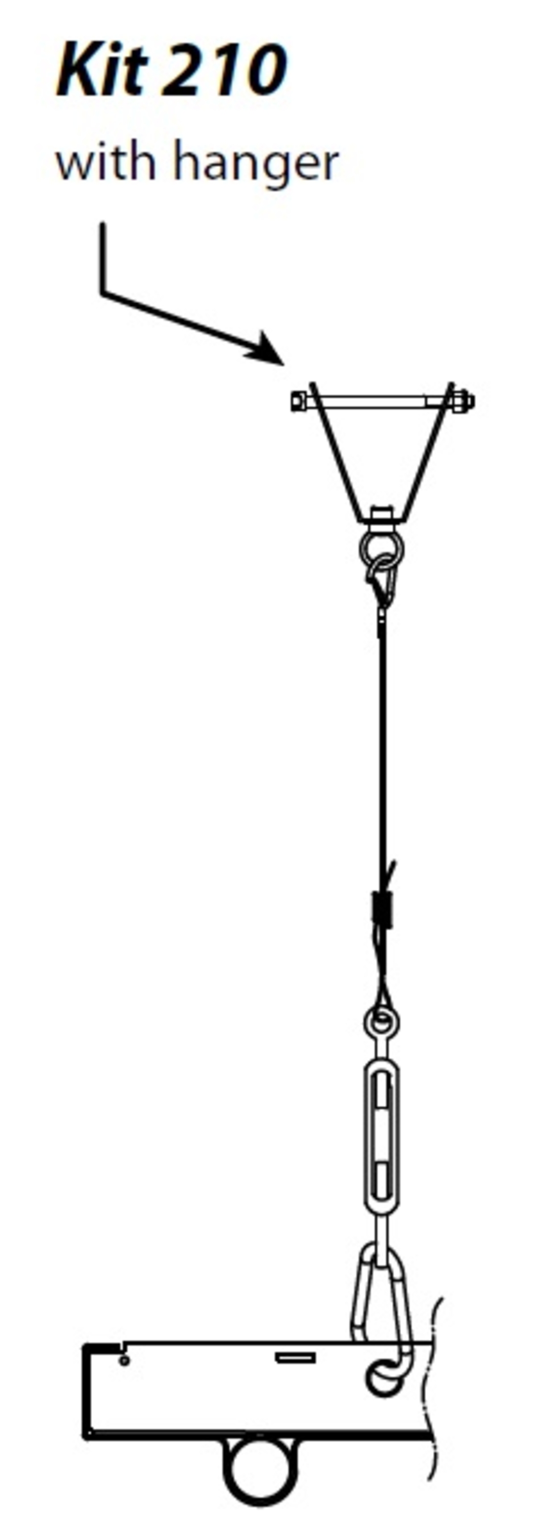 Oppheng kit 210 for varmestrips, med henger