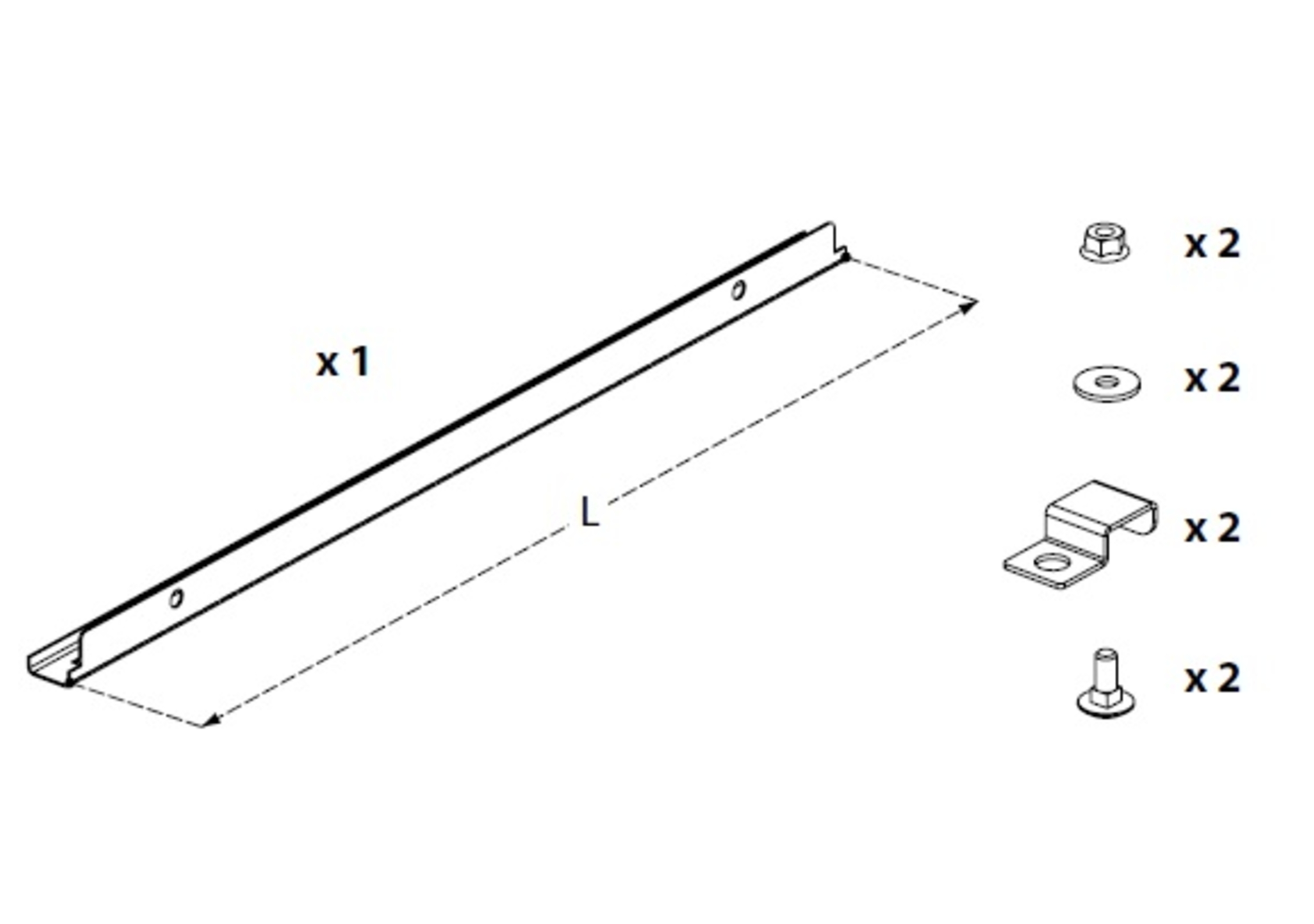 Ekstra oppheng for montering på varmestrips DS-ST18-030/DS-ST28-030