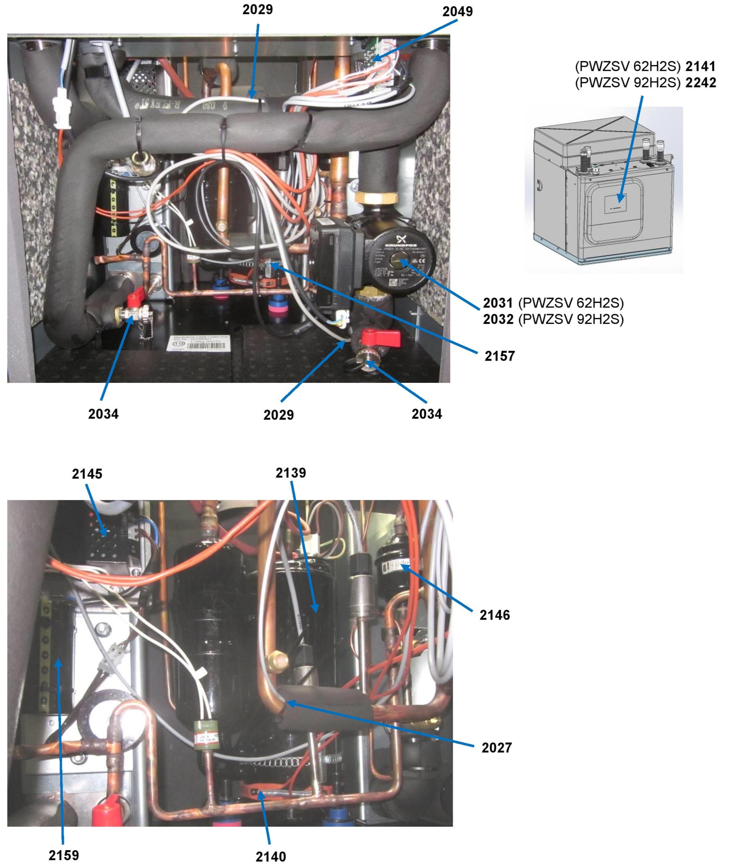 Alterra PWZSV 92H2S Inverter, 3~ 230 V, v&#230;ske-vann varmepumpe