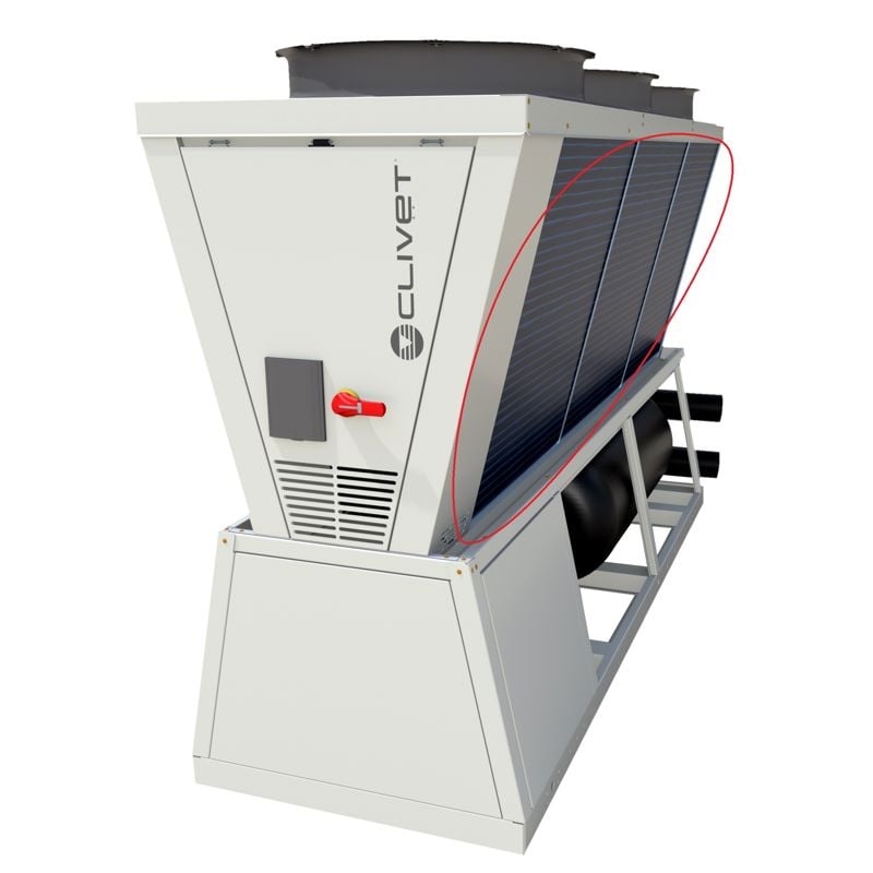 Lett korrosjonsbeskyttelse av luftkjølt veksler, CCCA, for Clivet WiSAN-P 14.1, 16.1, 18.1, 19.1 og