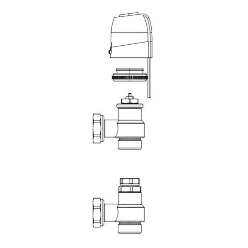 ELFORoom2 KV2, 2-veis ventilsett Av/P&#229;, for 2-r&#248;rsystem