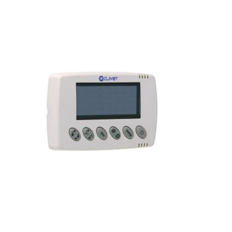 Clivet HIDT2X, LCD Veggtermostat, Av/P&#229;, 3-trinns viftehastighet og man. veksling sommer- og vinterdrift