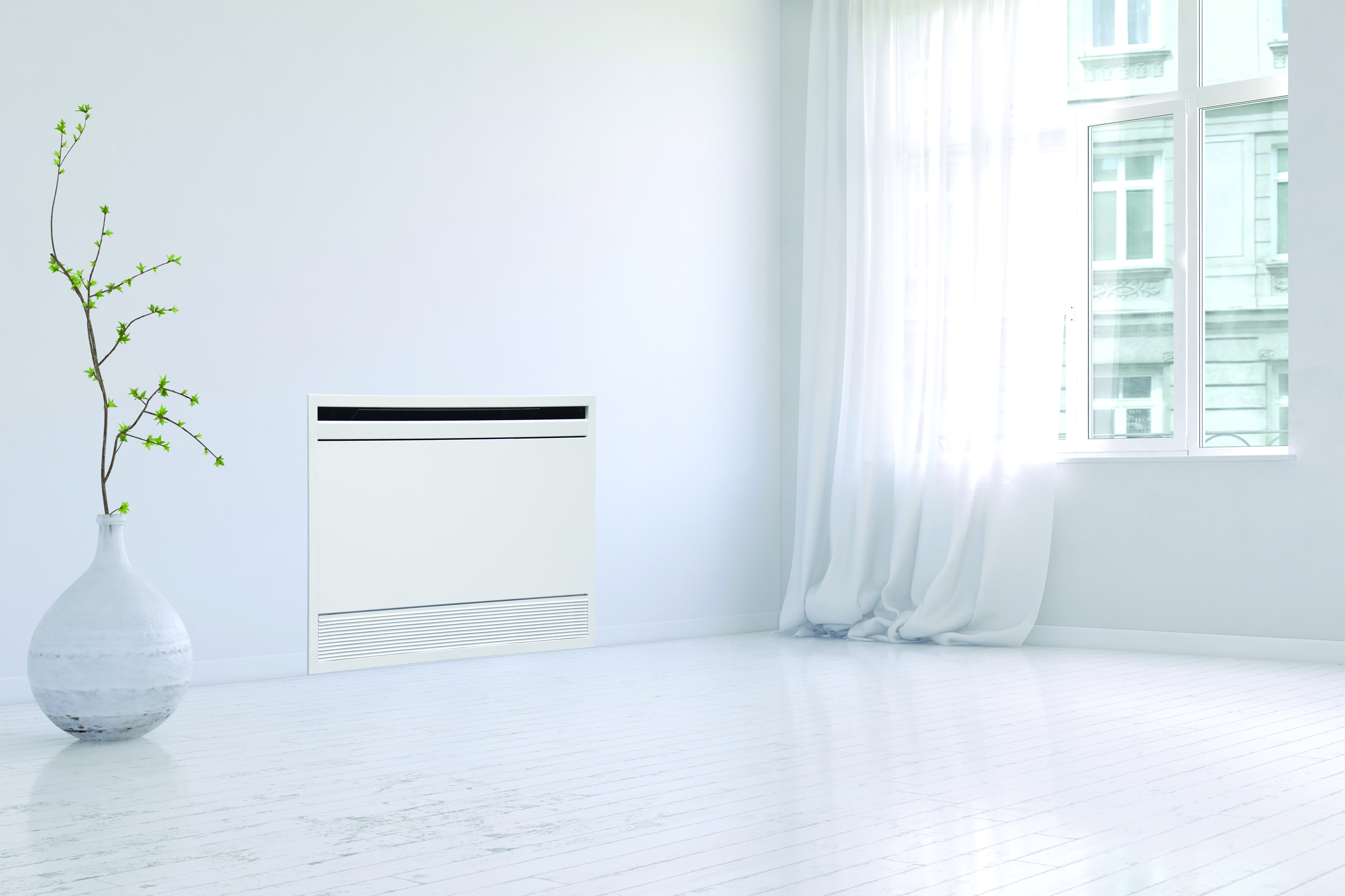 ELFORoom2 005.0 viftekonvektor, 2-rørs, for innbygging, venstretilkobling, 0-10 V