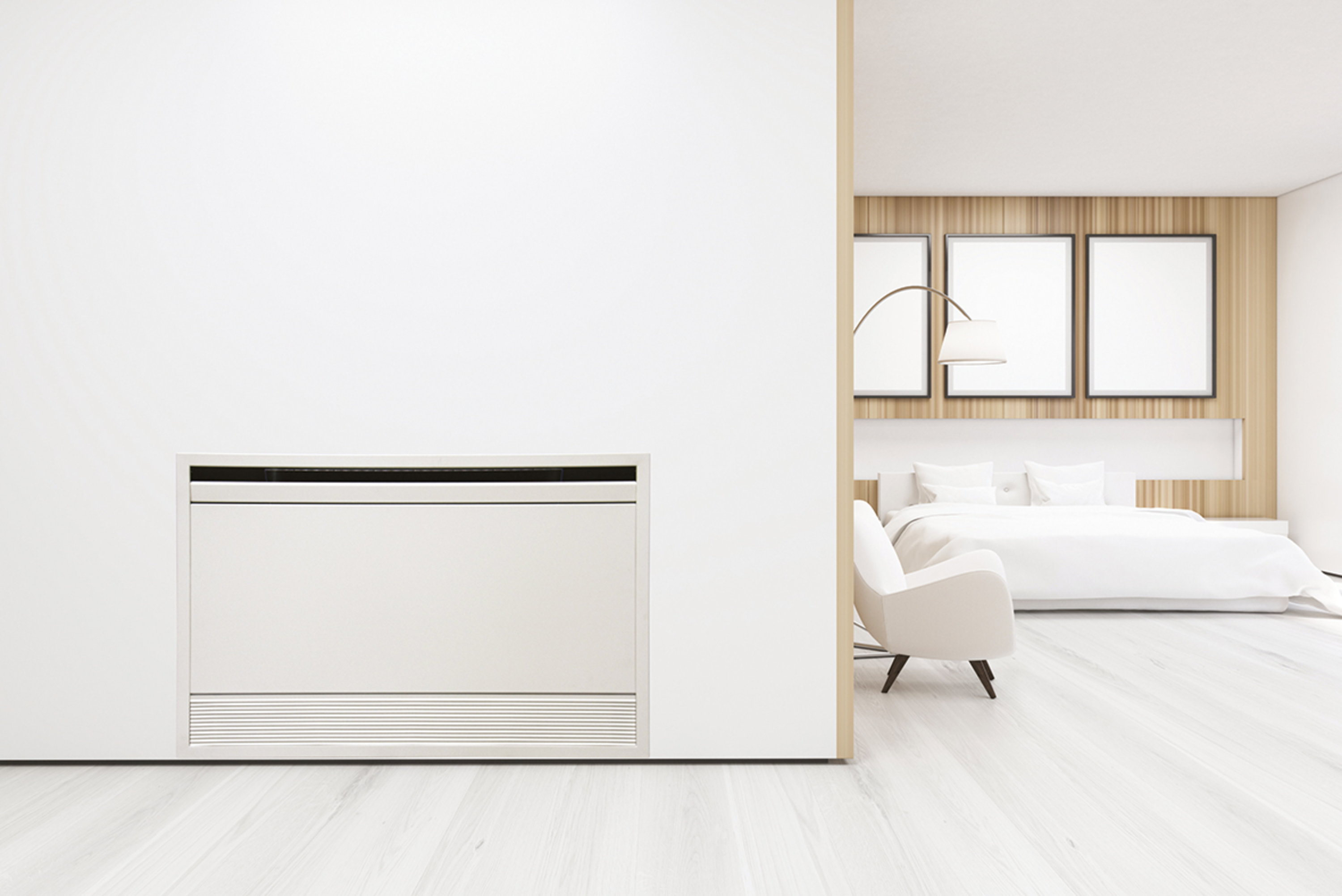 ELFORoom2 005.0 viftekonvektor, 2-rørs, for innbygging, venstretilkobling, 0-10 V