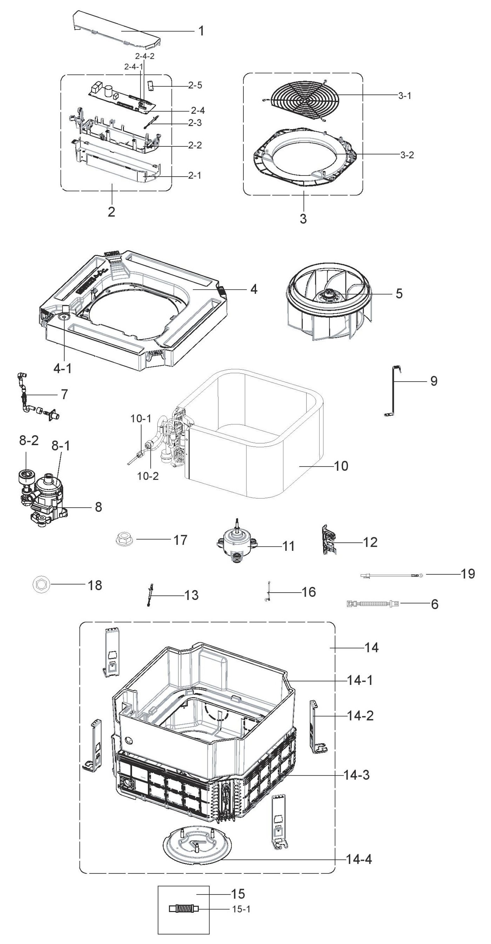 CAC Mini 4-veis kassett 026 R410a innedel