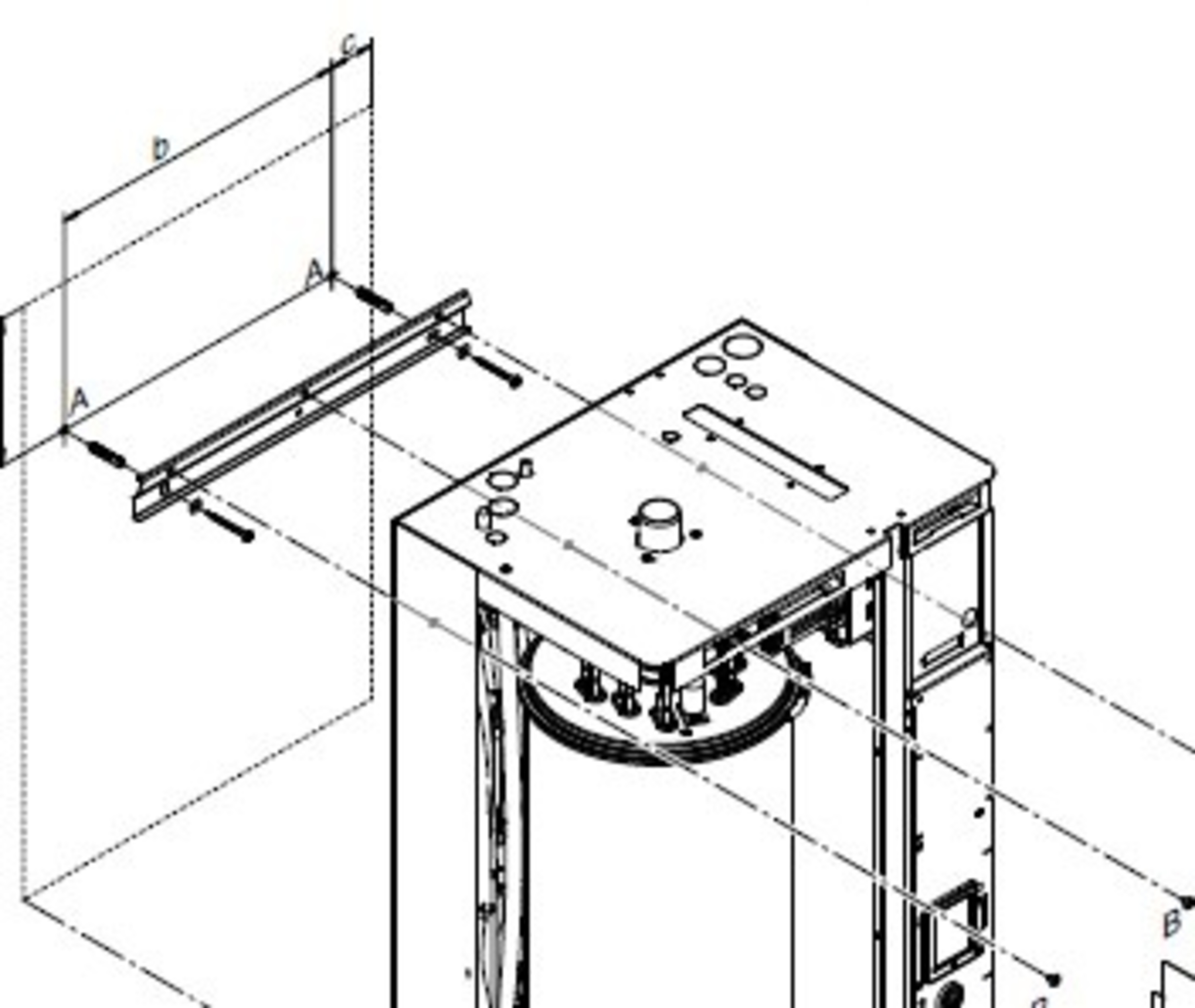 Brakett for Condair EL, størrelse S