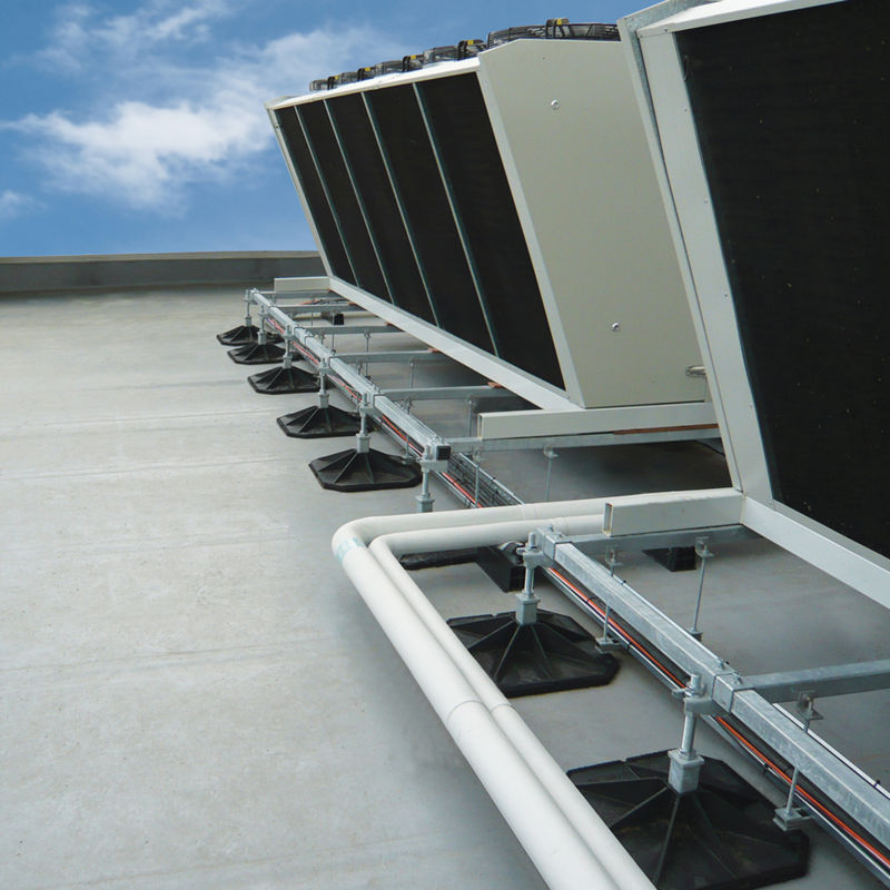 Big Foot Fotsett 305 x 305 mm m/ vibrasjonsdempende matter og støttevinkler, for H-ramme